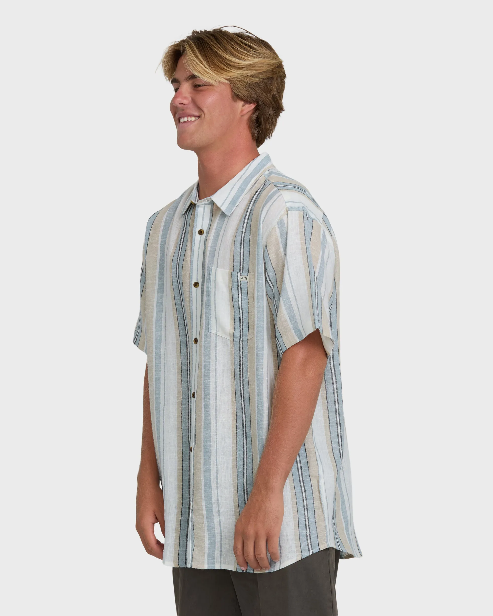 All Day Stripe Short Sleeve Shirt - Blue/White sold by Billabong product image thumbnail 3