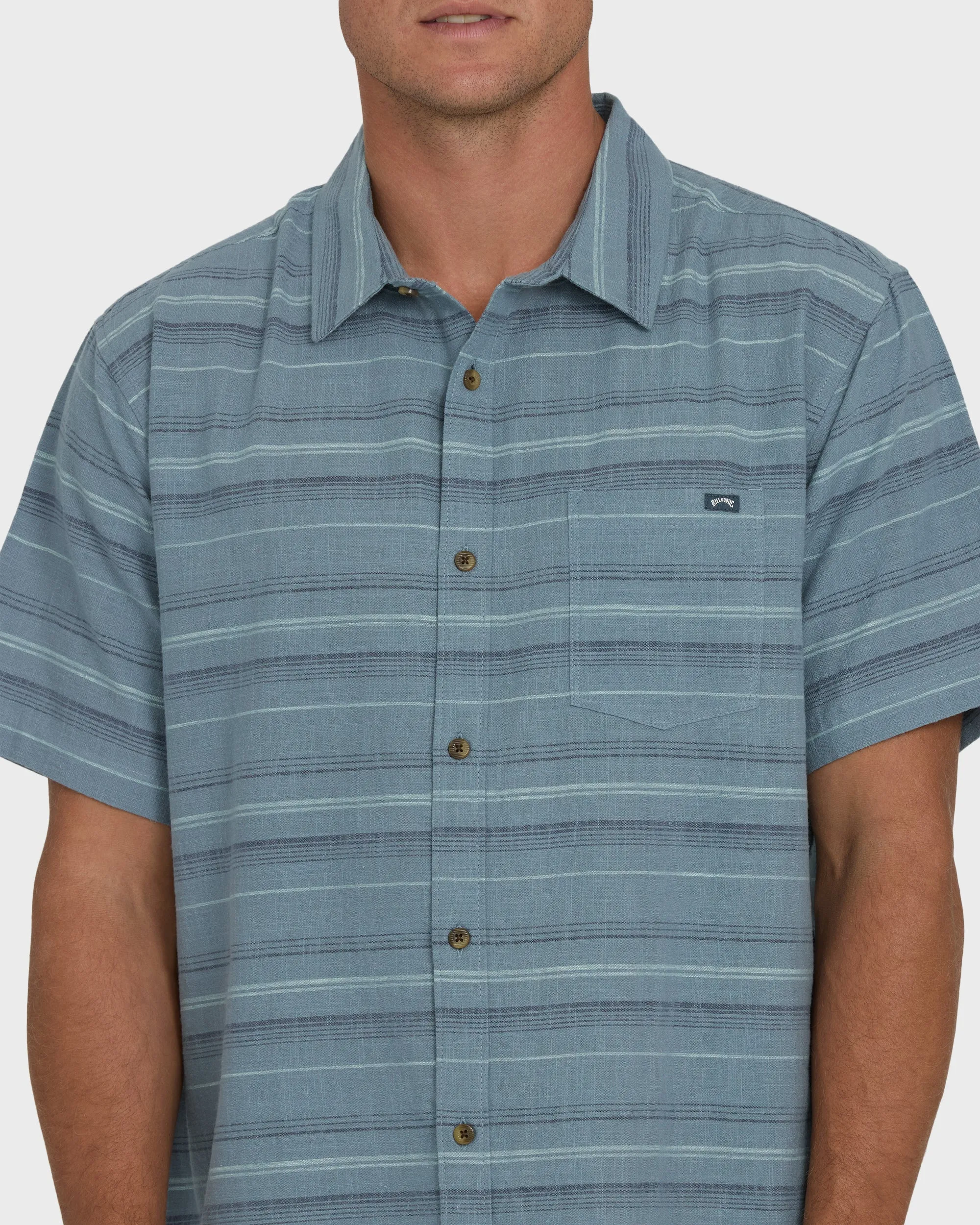 All Day Stripe Short Sleeve Woven Shirt - Blue Fog sold by Billabong product image thumbnail 5