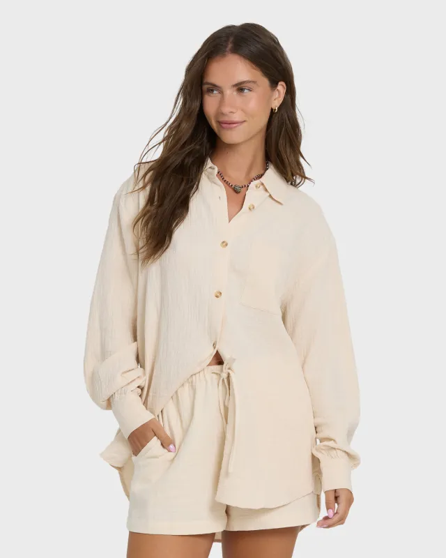 Wanderer Long Sleeve Woven Shirt - Dove made by Billabong