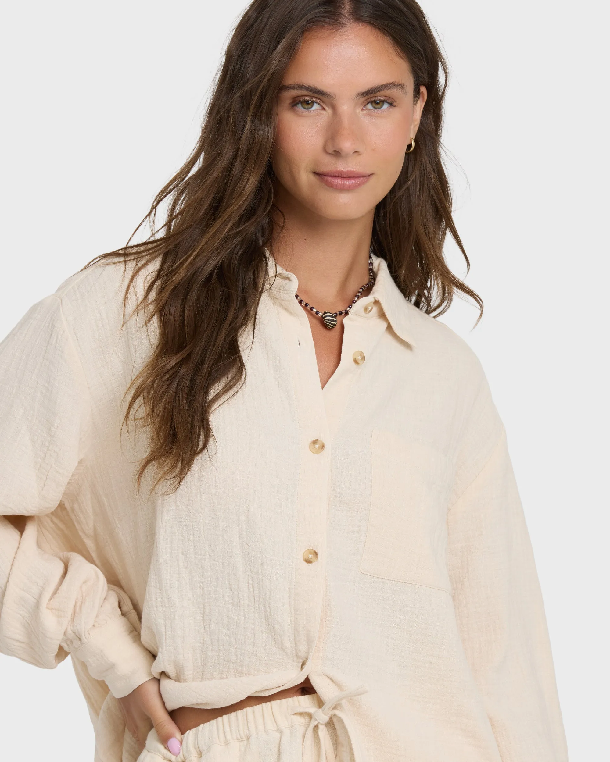 Wanderer Long Sleeve Woven Shirt - Dove sold by Billabong product image thumbnail 5