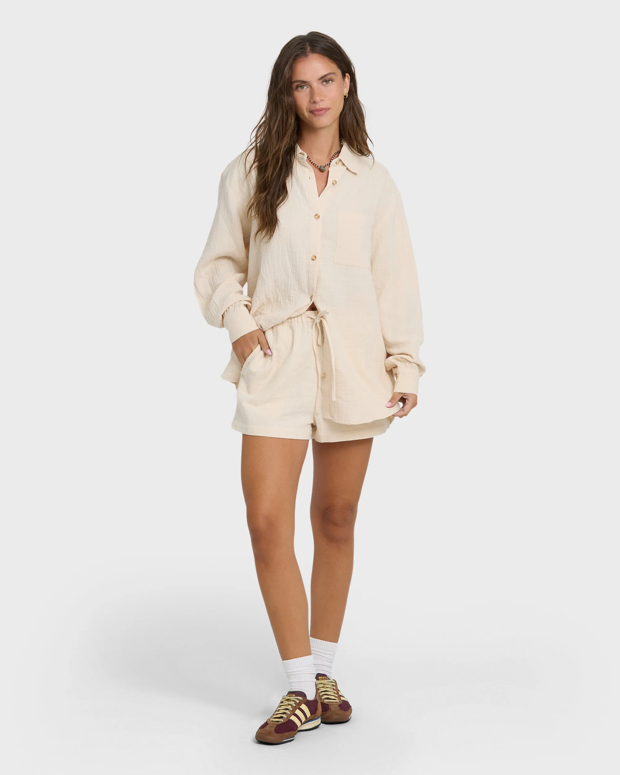 Wanderer Long Sleeve Woven Shirt - Dove sold by Billabong product image thumbnail 3