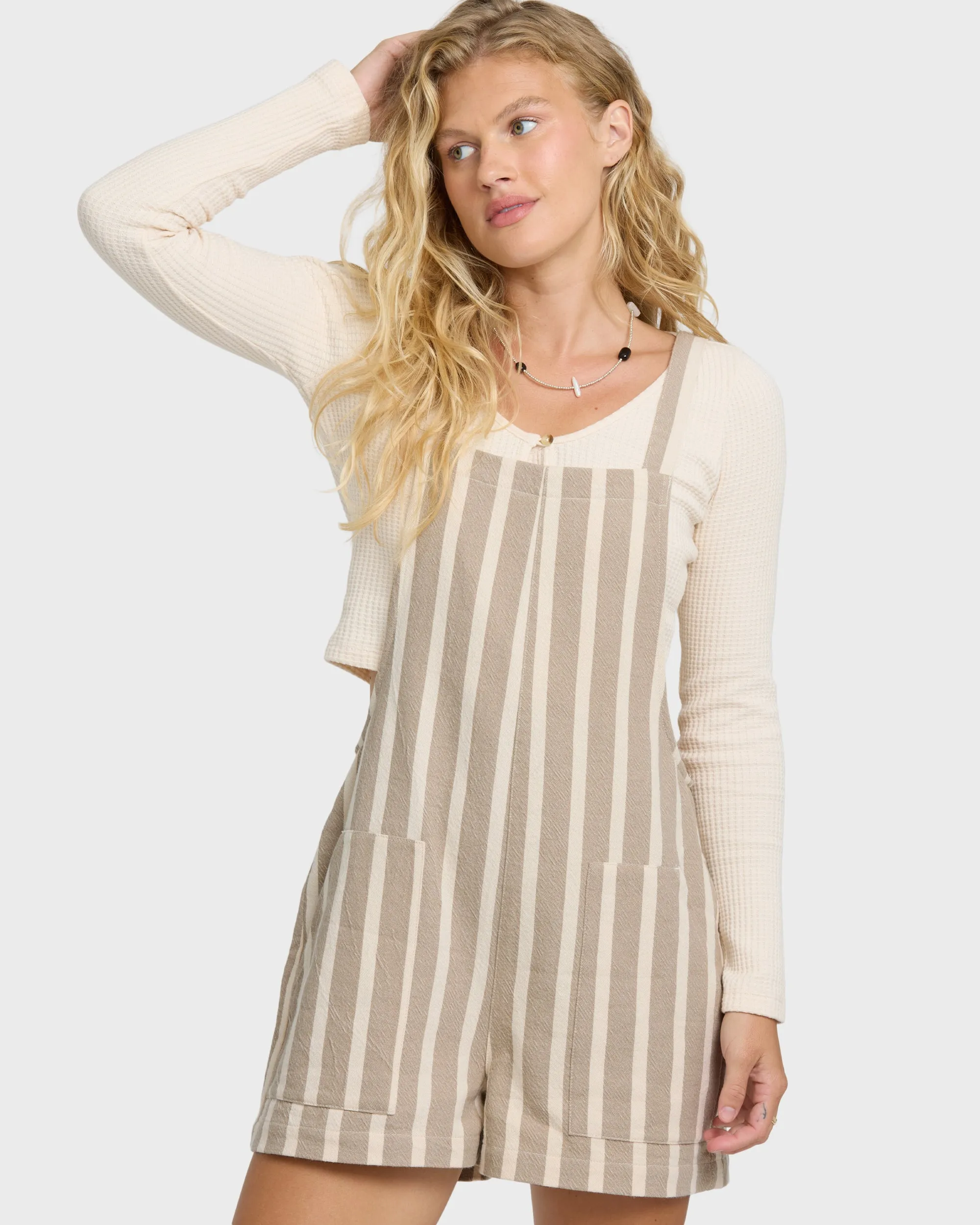 Beach Crush Yarn-Dyed Overalls - Cobblestone sold by Billabong product image thumbnail 5