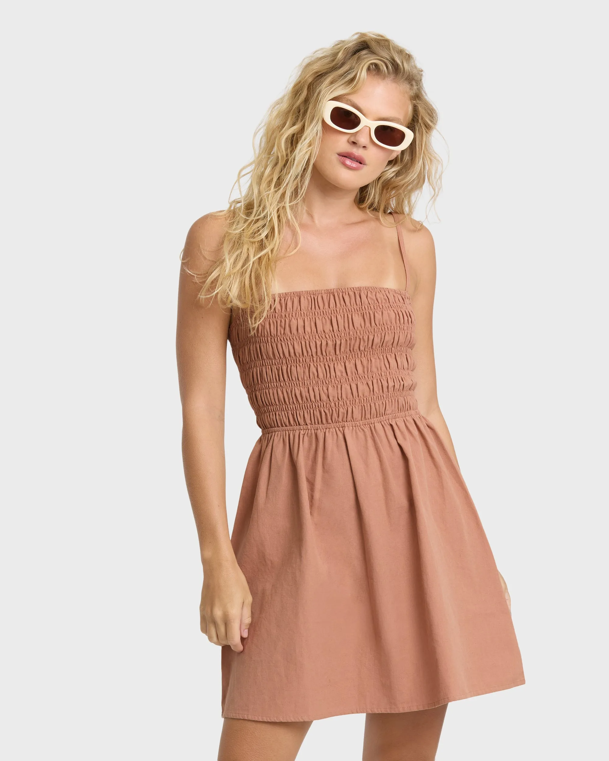 Suns Out Mini Dress - Sugar Almond sold by Billabong