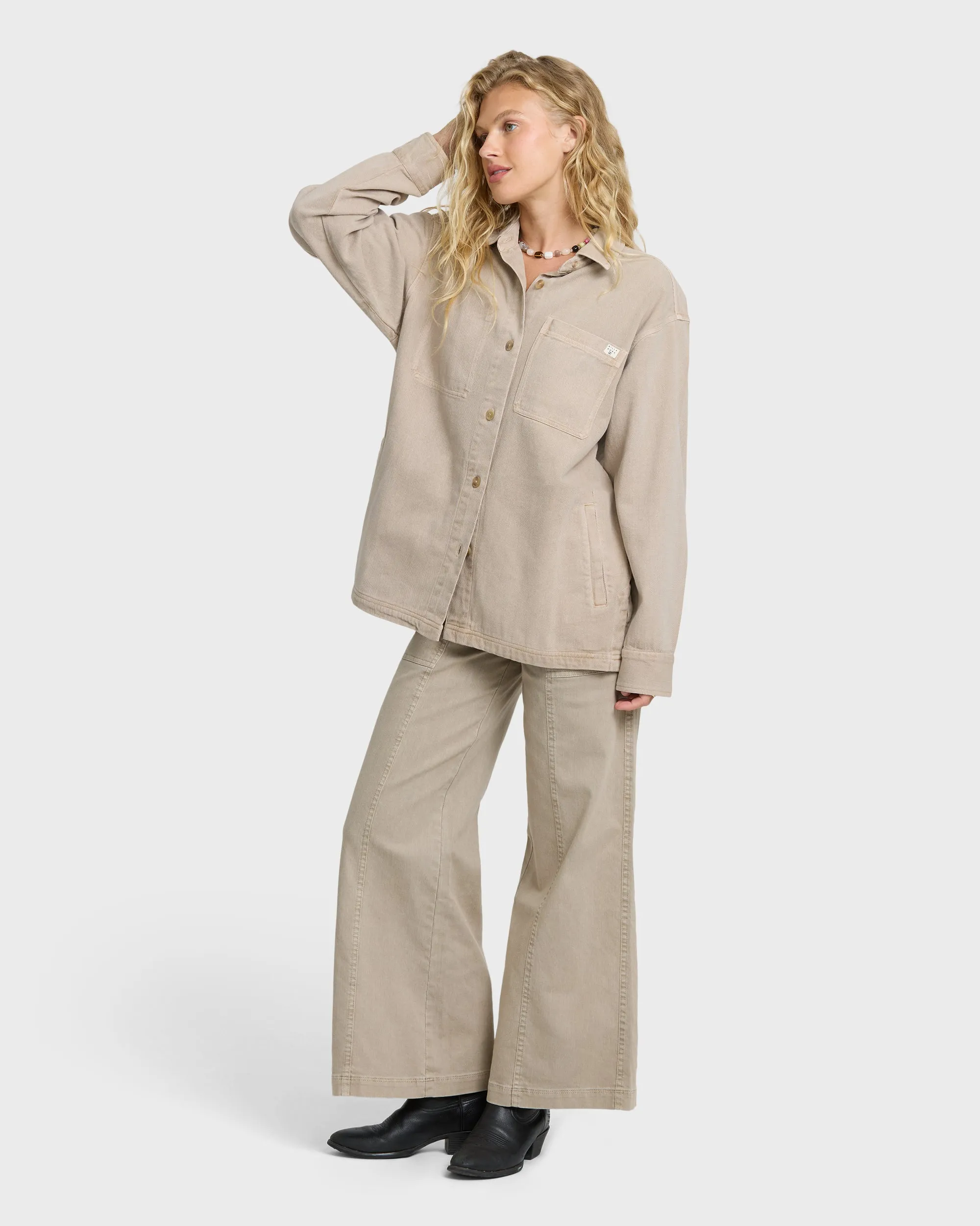 Rival Wide Leg Pants - Cobblestone sold by Billabong product image thumbnail 4