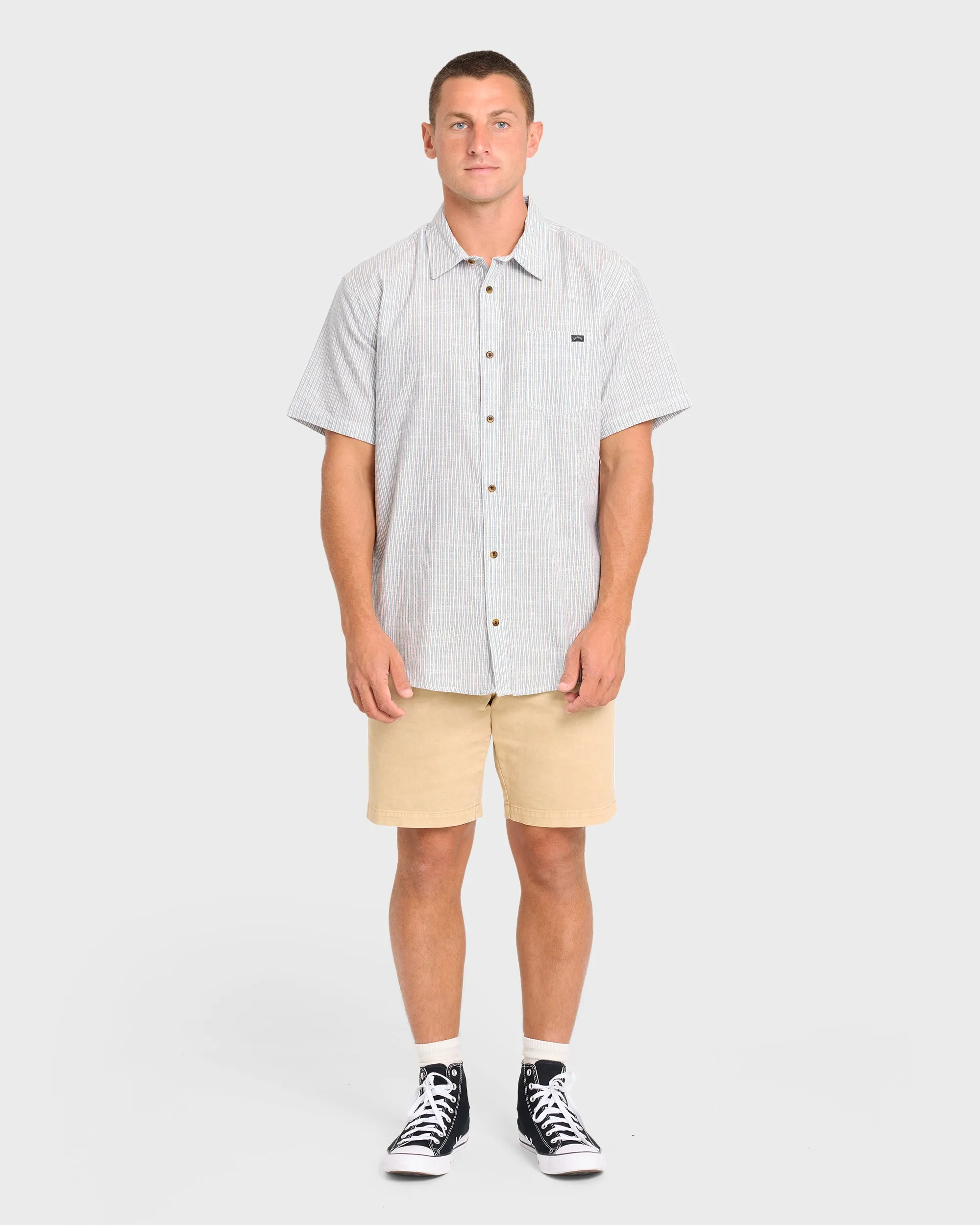 All Day Stripe Short Sleeve Woven Shirt - Off White sold by Billabong product image thumbnail 3