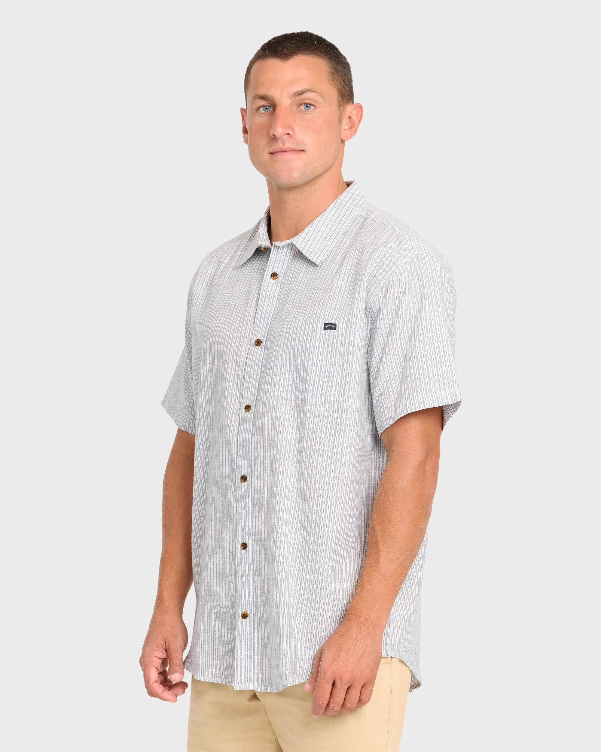 All Day Stripe Short Sleeve Woven Shirt - Off White sold by Billabong product image thumbnail 4