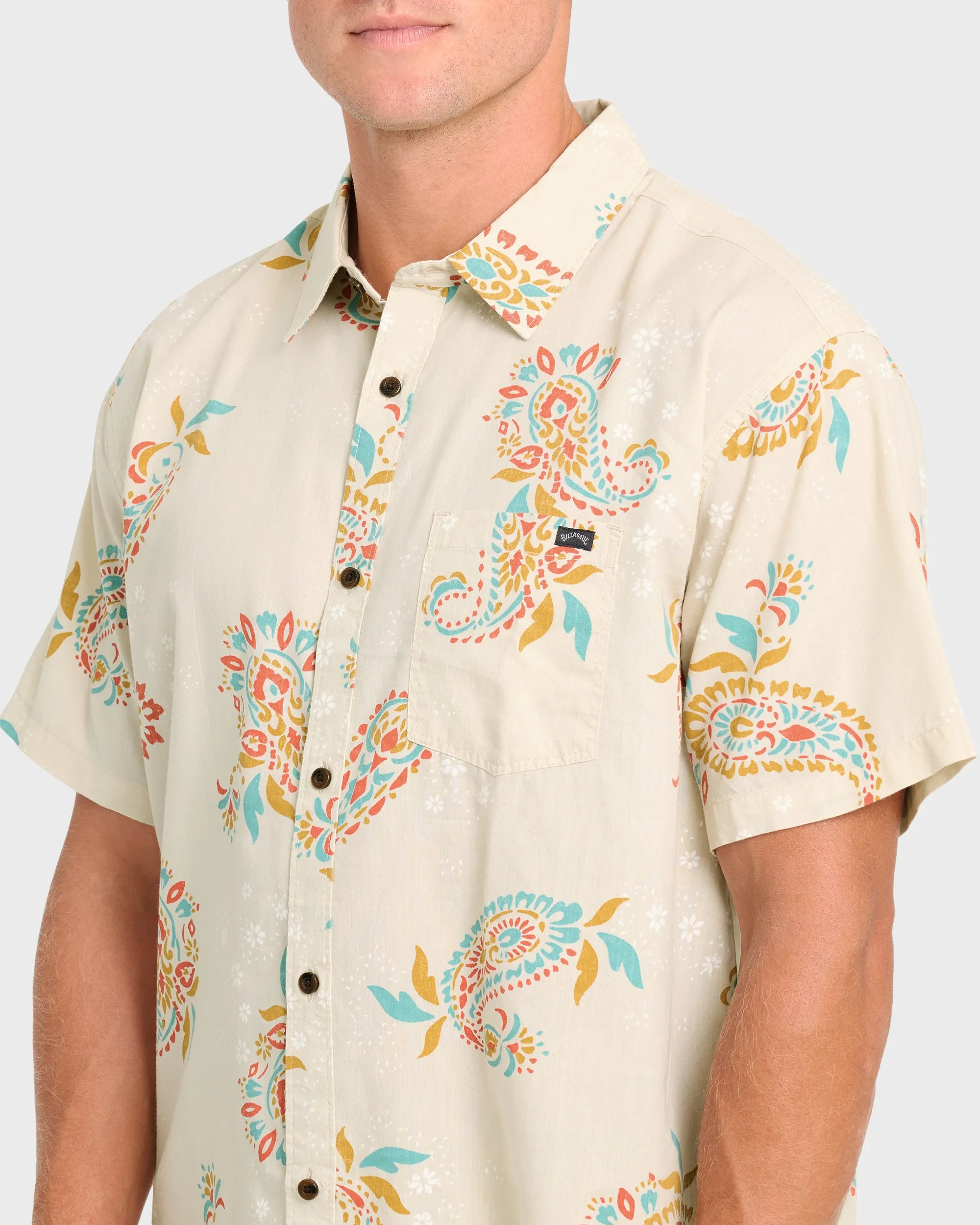 Sundays Short Sleeve Woven Shirt - Oatmeal sold by Billabong product image thumbnail 5