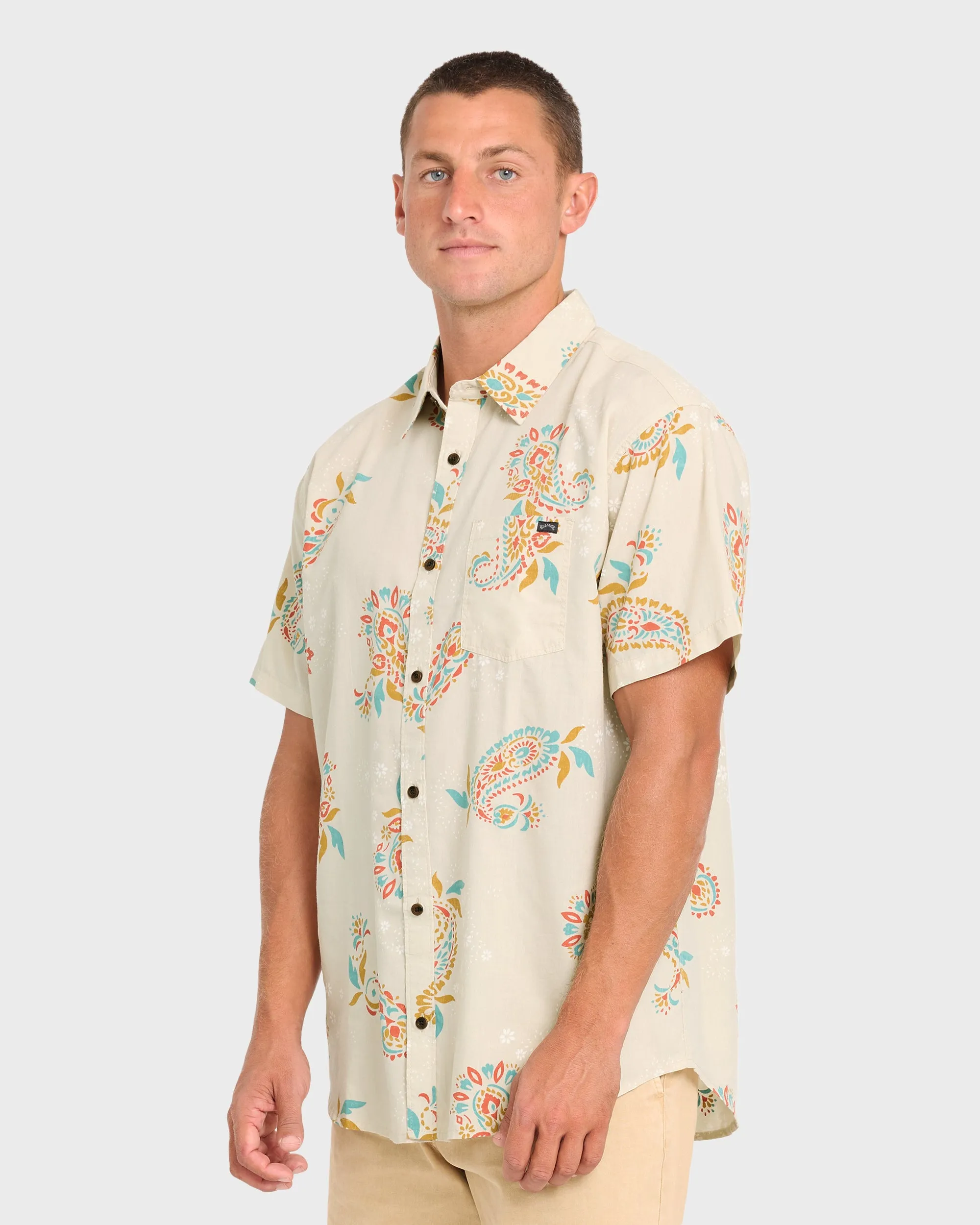Sundays Short Sleeve Woven Shirt - Oatmeal sold by Billabong product image thumbnail 4