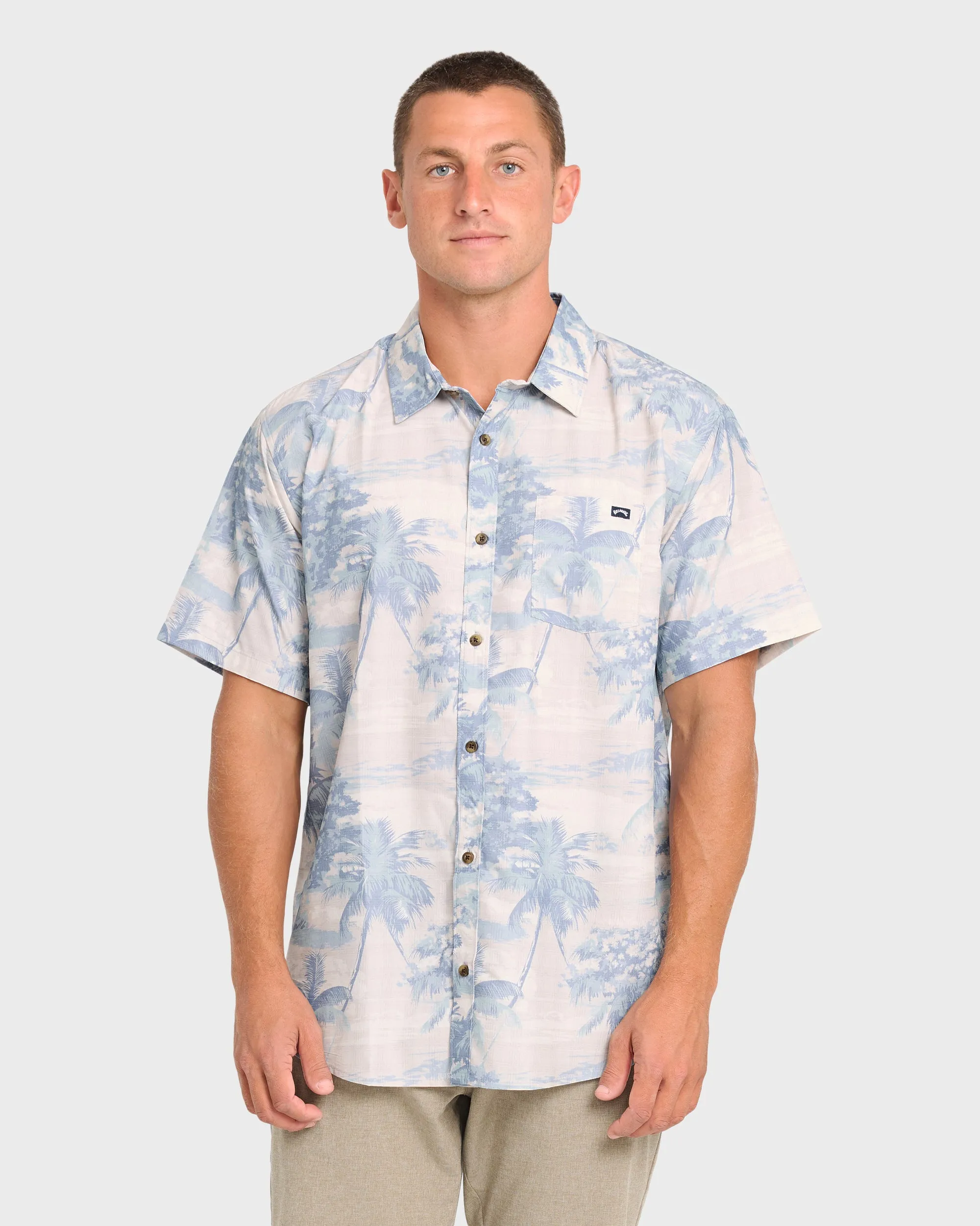 Sundays Lounge Short Sleeve Woven Shirt - Blue Haze sold by Billabong