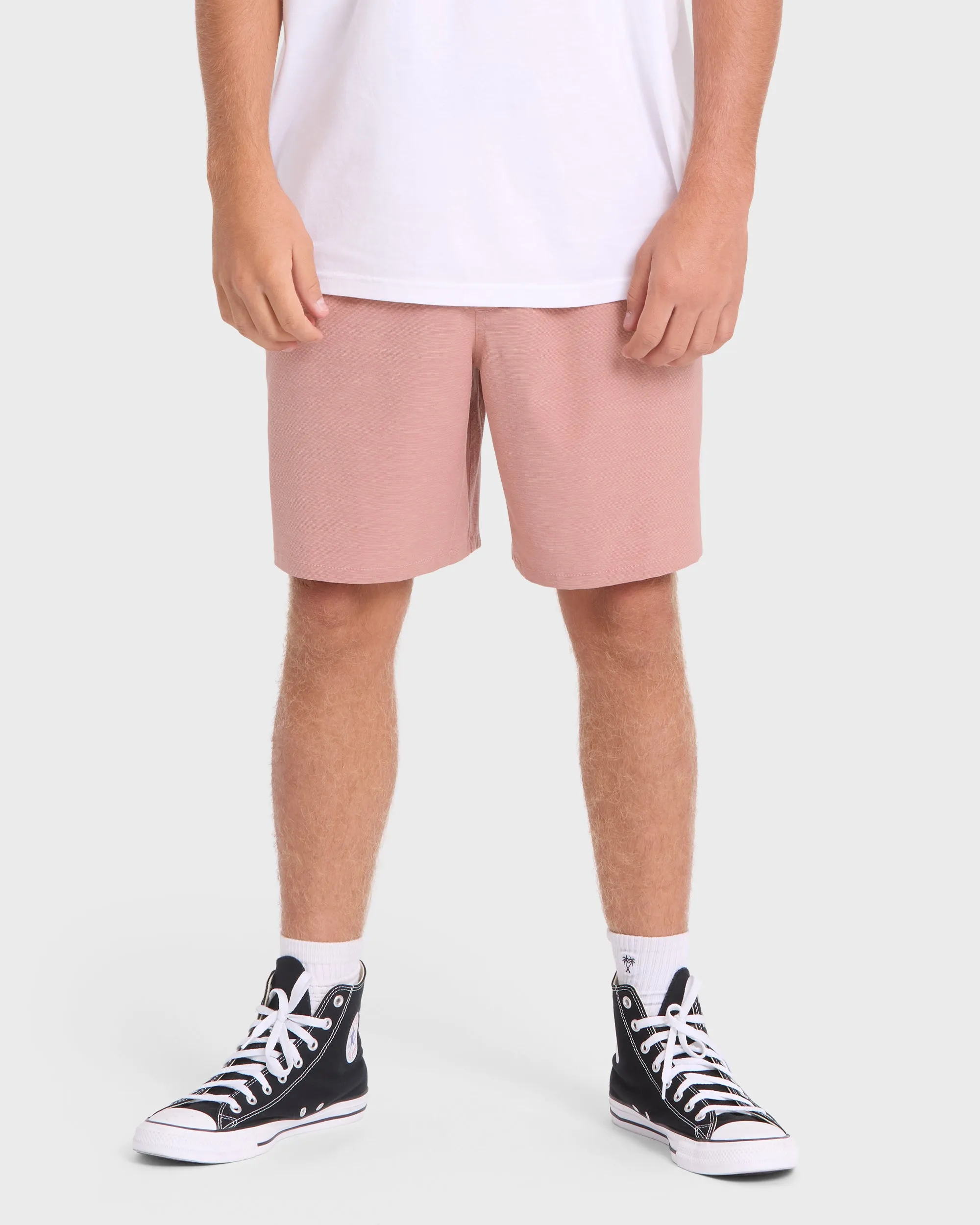 Crossfire Elastic Wave Washed 18" Amphibian Hybrid Shorts - Ash Rose sold by Billabong