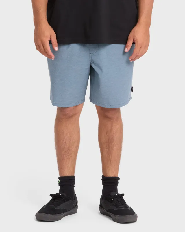 Crossfire Elastic Wave Washed 18" Amphibian Hybrid Shorts - China Blue made by Billabong