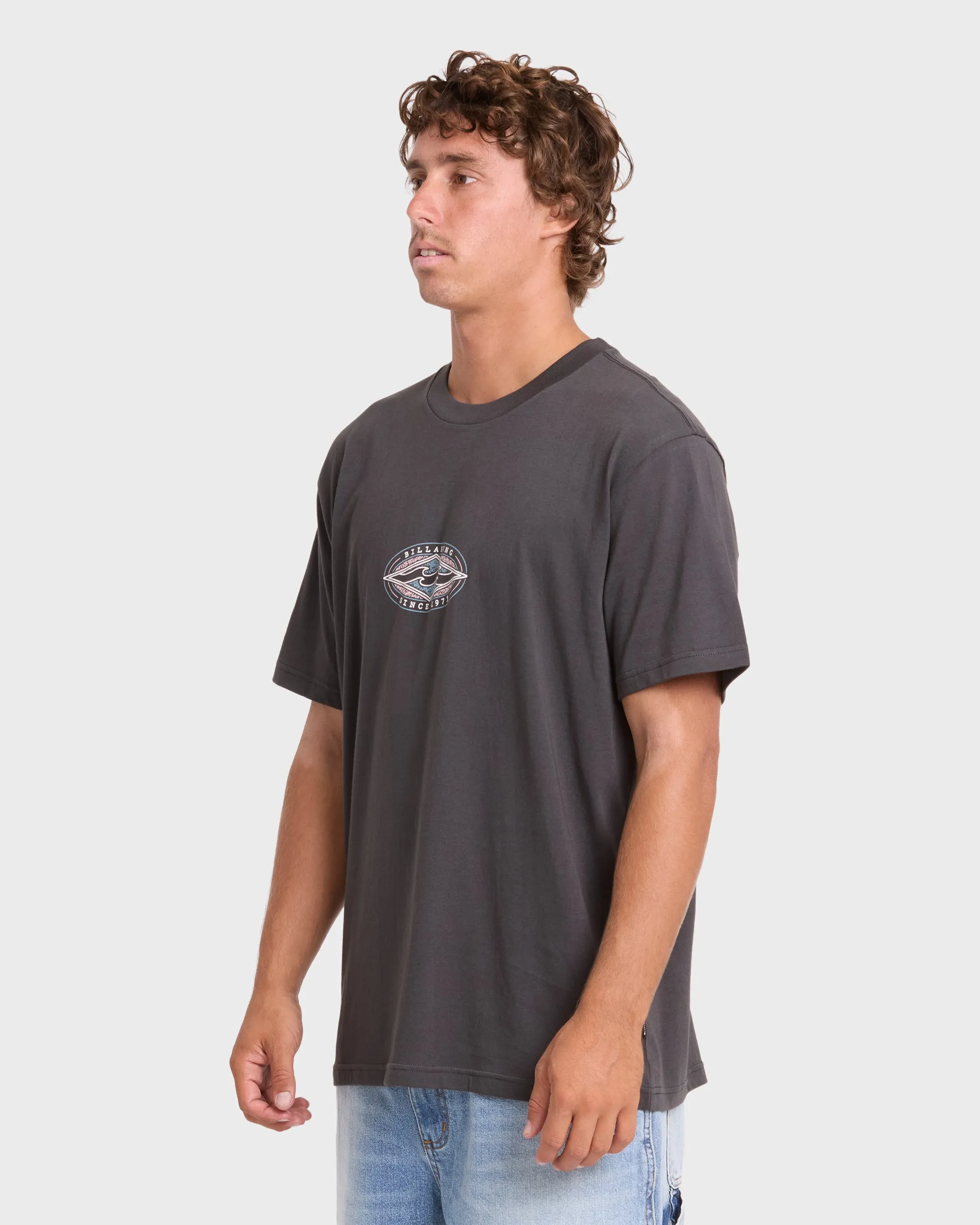 Rotor Diamond Premium Short Sleeve Knit Graphic T-Shirt - Raven sold by Billabong product image thumbnail 4