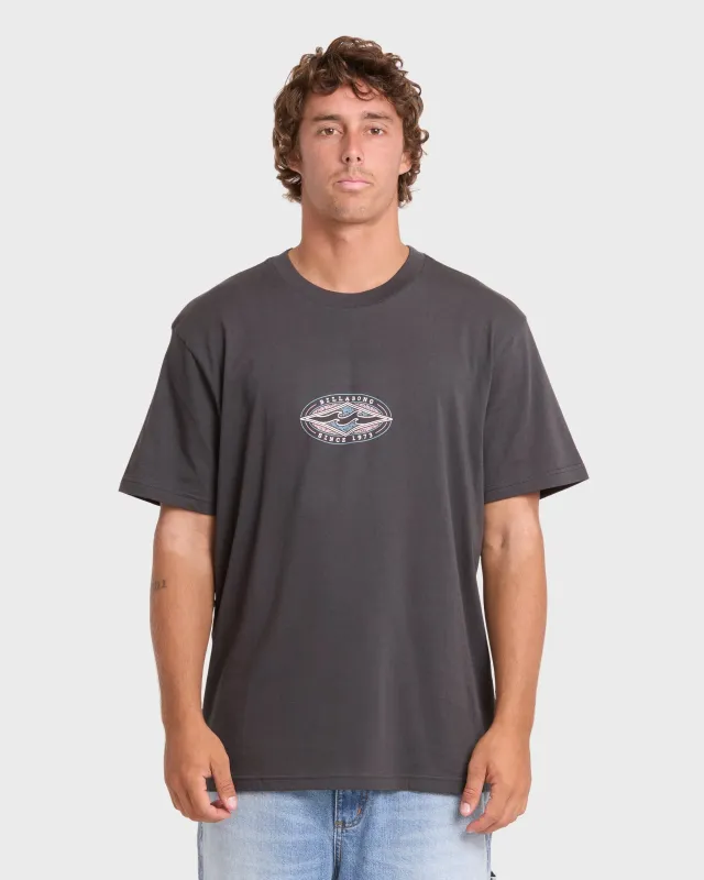 Rotor Diamond Premium Short Sleeve Knit Graphic T-Shirt - Raven made by Billabong