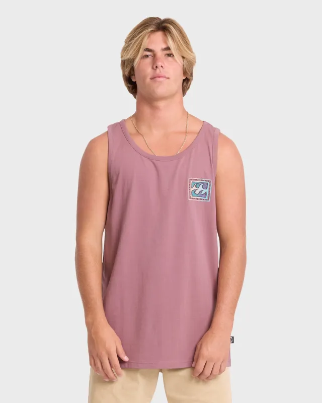 Crayon Wave Premium Tank Top - Red Dahlia made by Billabong