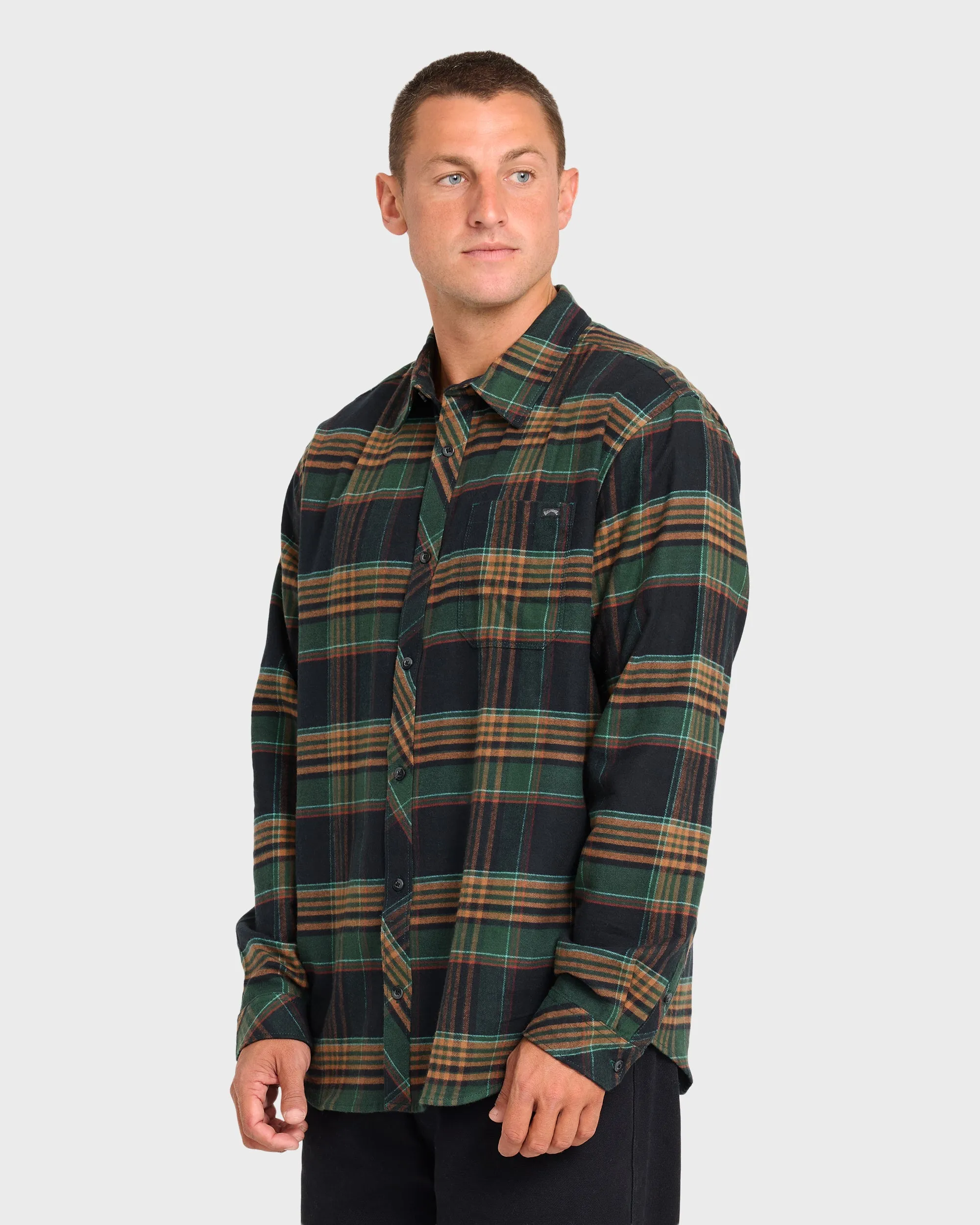 Coastline Long Sleeve Flannel Shirt - Black sold by Billabong product image thumbnail 4