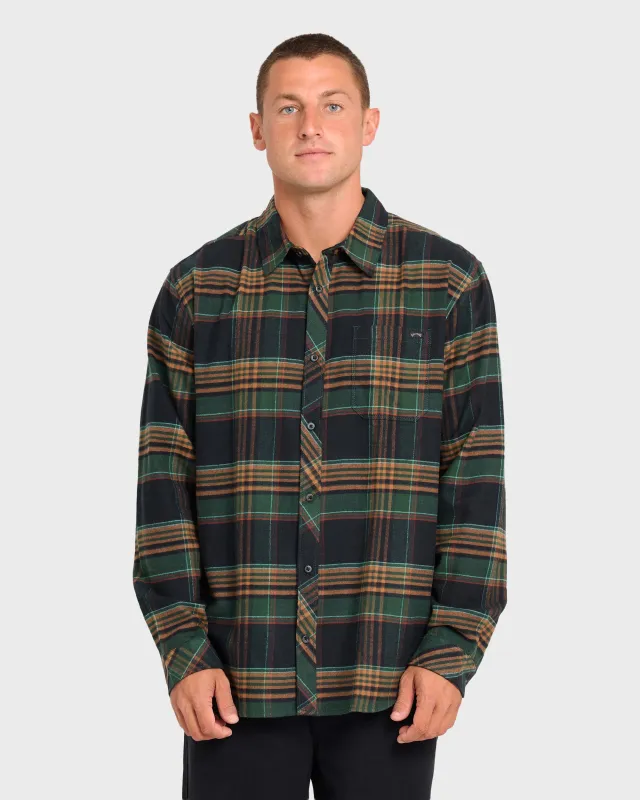 Coastline Long Sleeve Flannel Shirt - Black made by Billabong