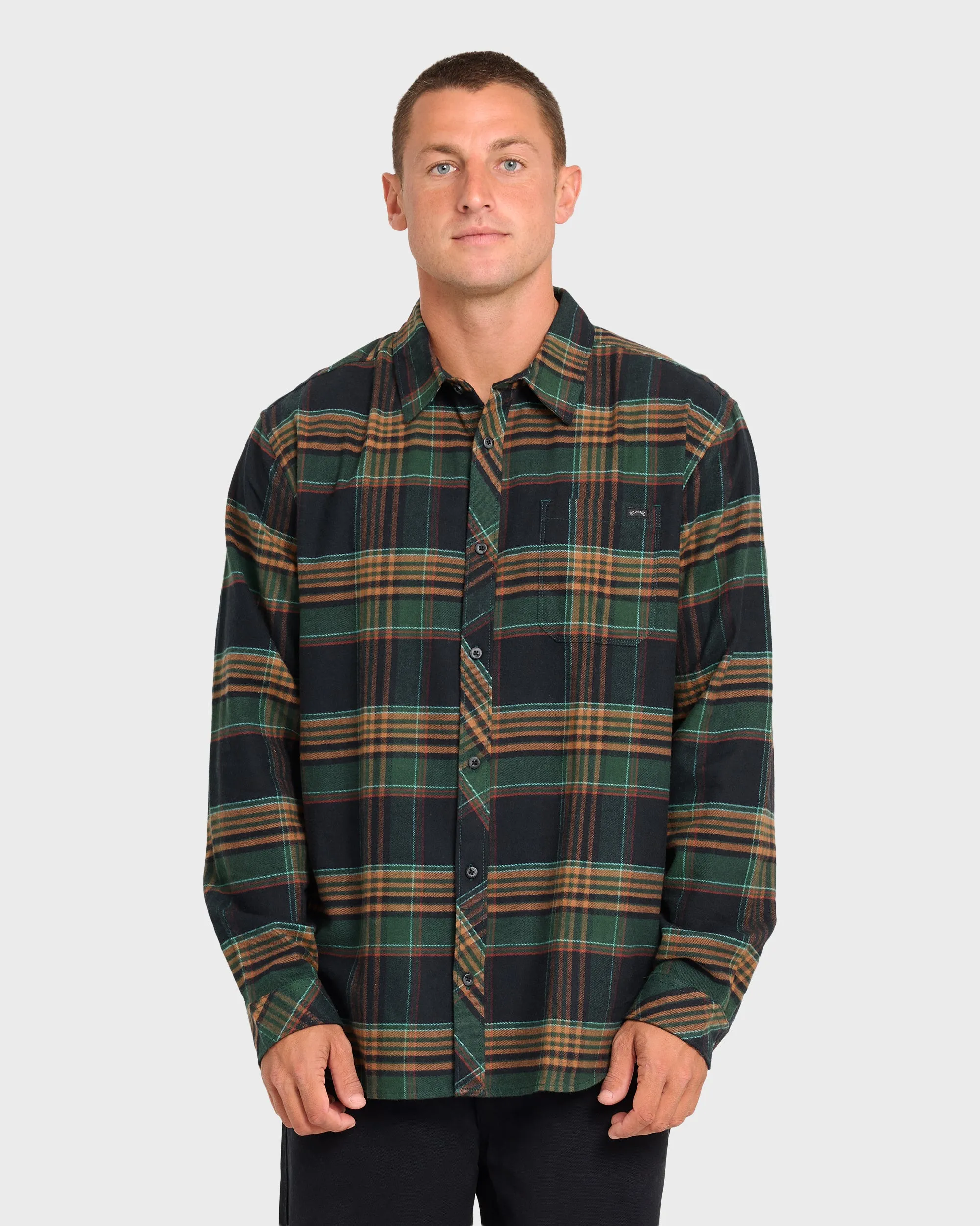 Coastline Long Sleeve Flannel Shirt - Black sold by Billabong