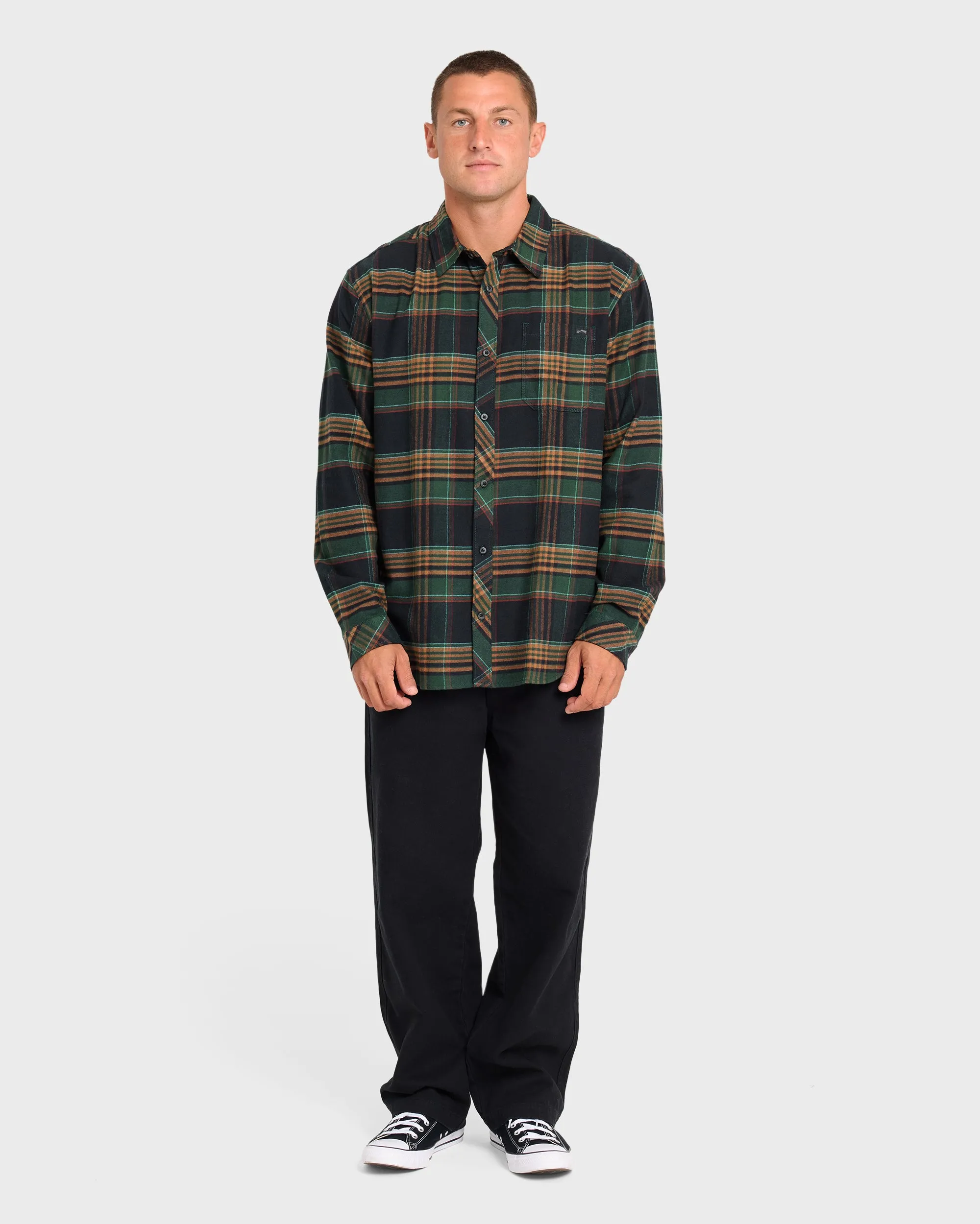 Coastline Long Sleeve Flannel Shirt - Black sold by Billabong product image thumbnail 3