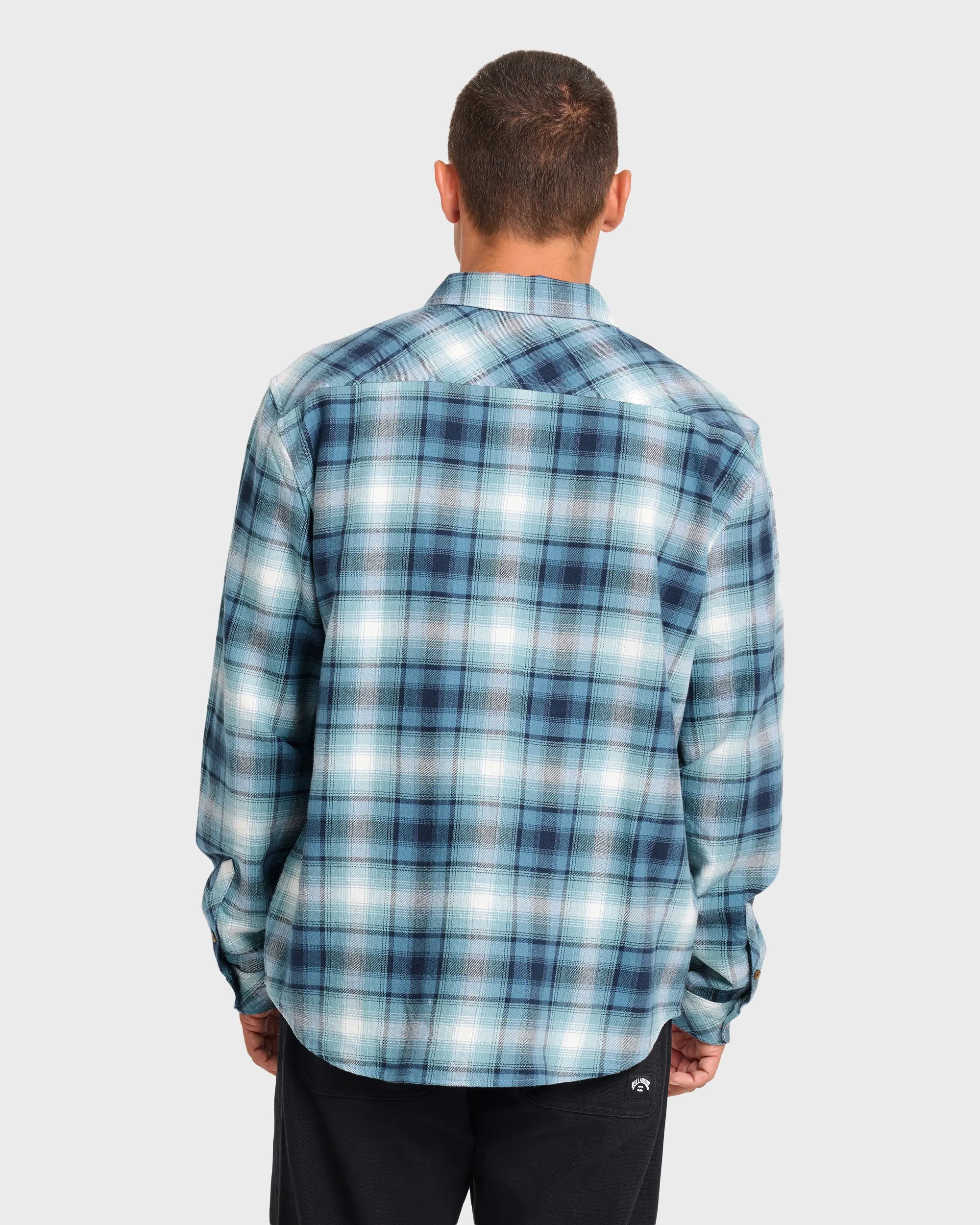 Coastline Long Sleeve Flannel Shirt - China Blue sold by Billabong product image thumbnail 2