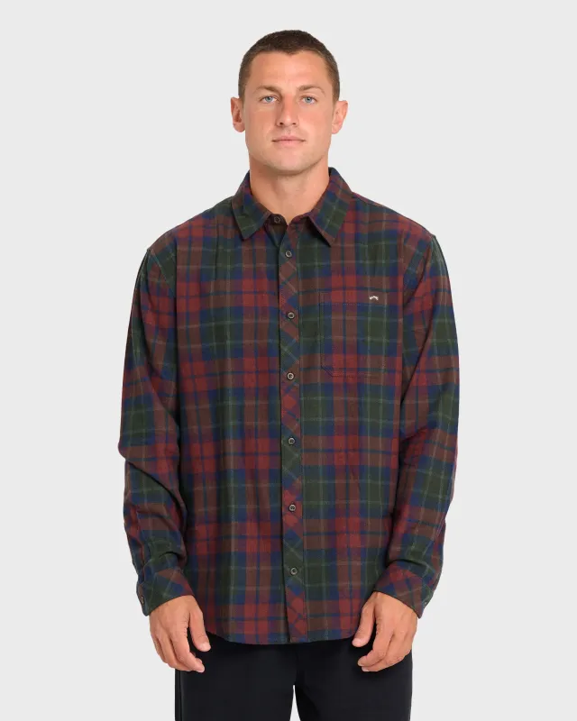 Coastline Long Sleeve Flannel Shirt - Tortoise Shell made by Billabong