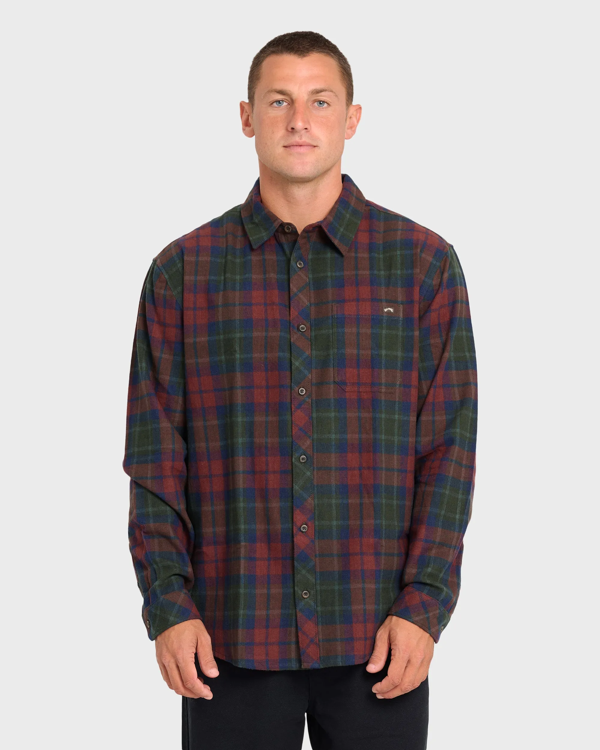 Coastline Long Sleeve Flannel Shirt - Tortoise Shell sold by Billabong