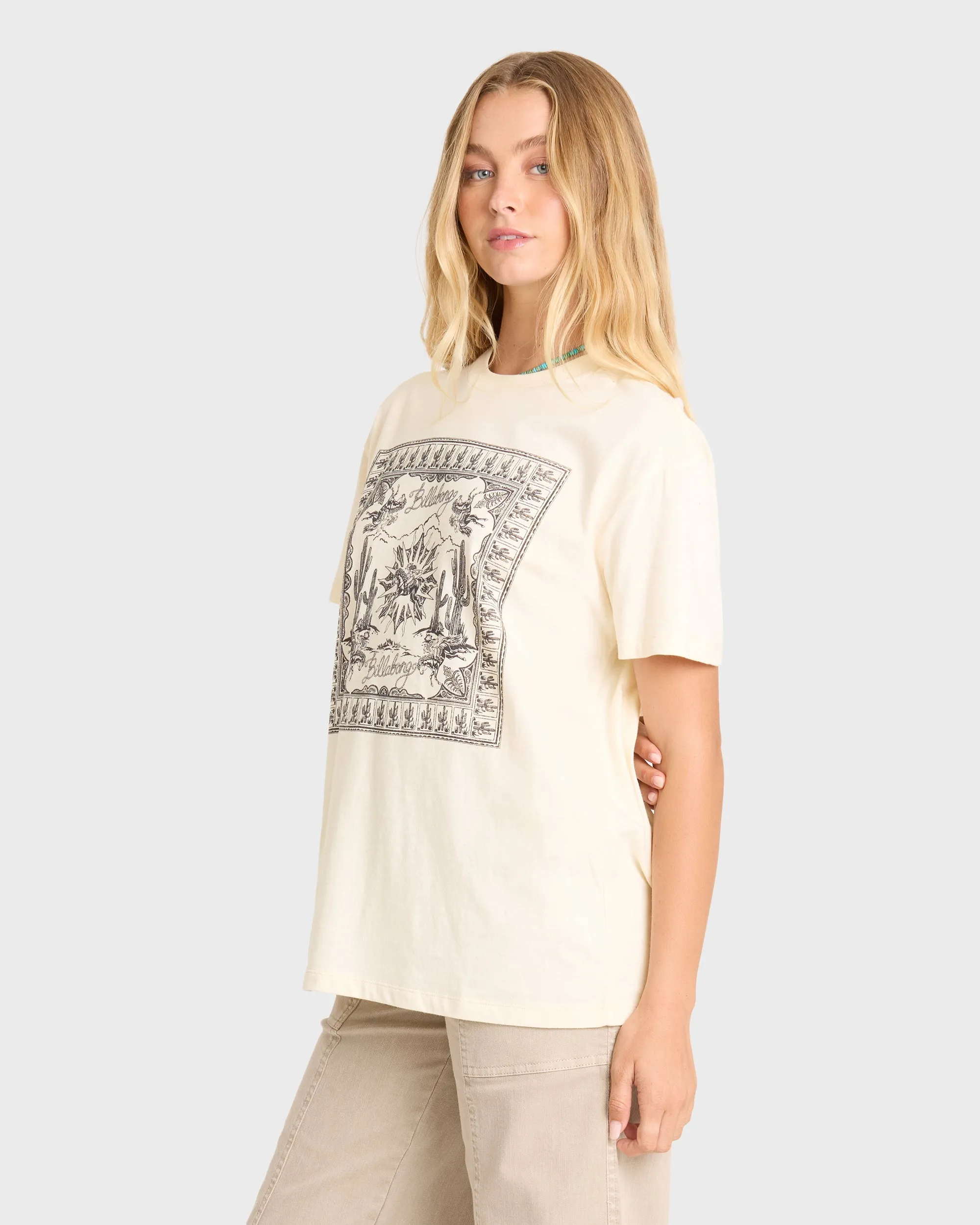 Heading West Short Sleeve Knit T-Shirt - White Cap sold by Billabong product image thumbnail 4