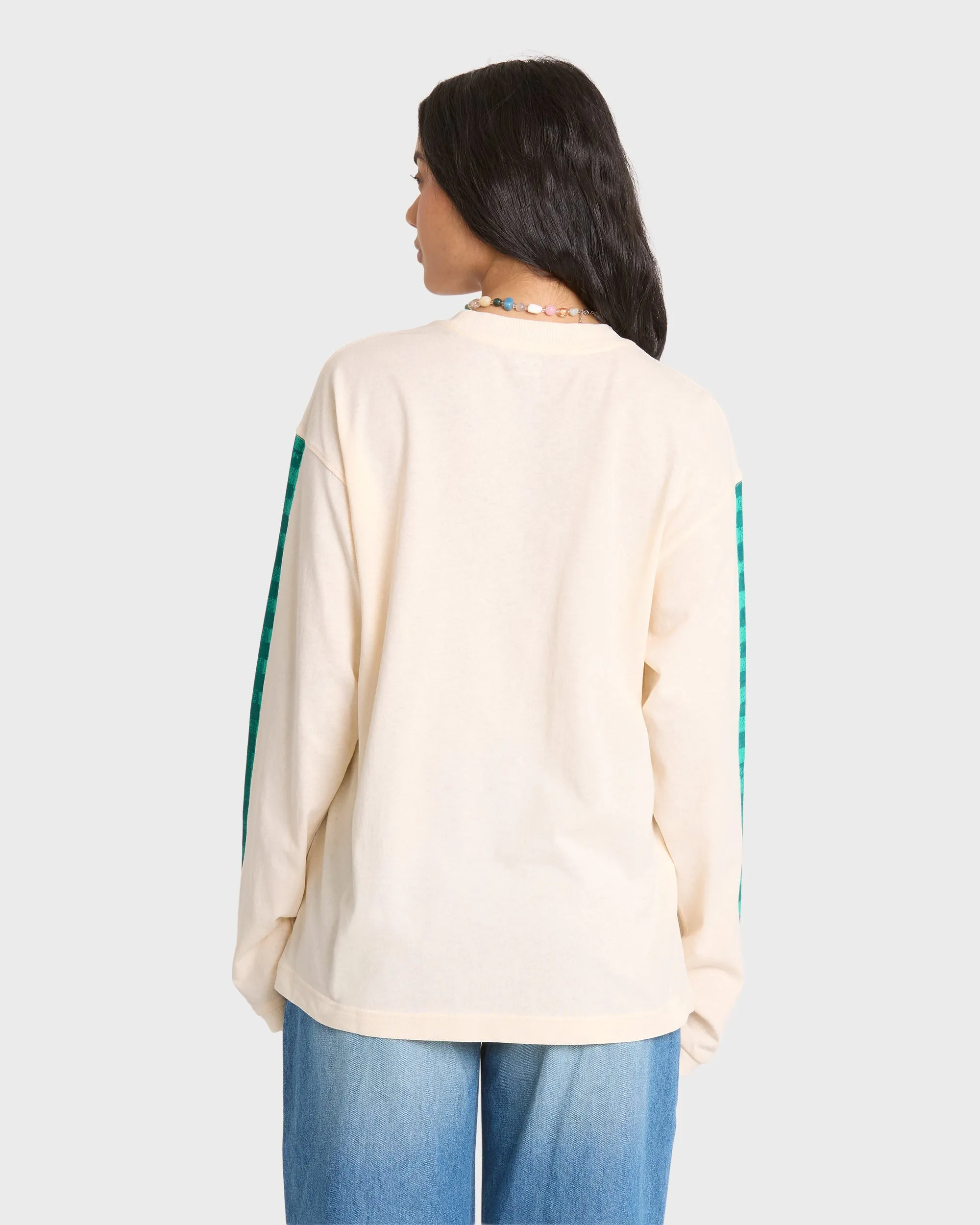 On Vacay Long Sleeve Cotton T-Shirt - White Cap sold by Billabong product image thumbnail 2