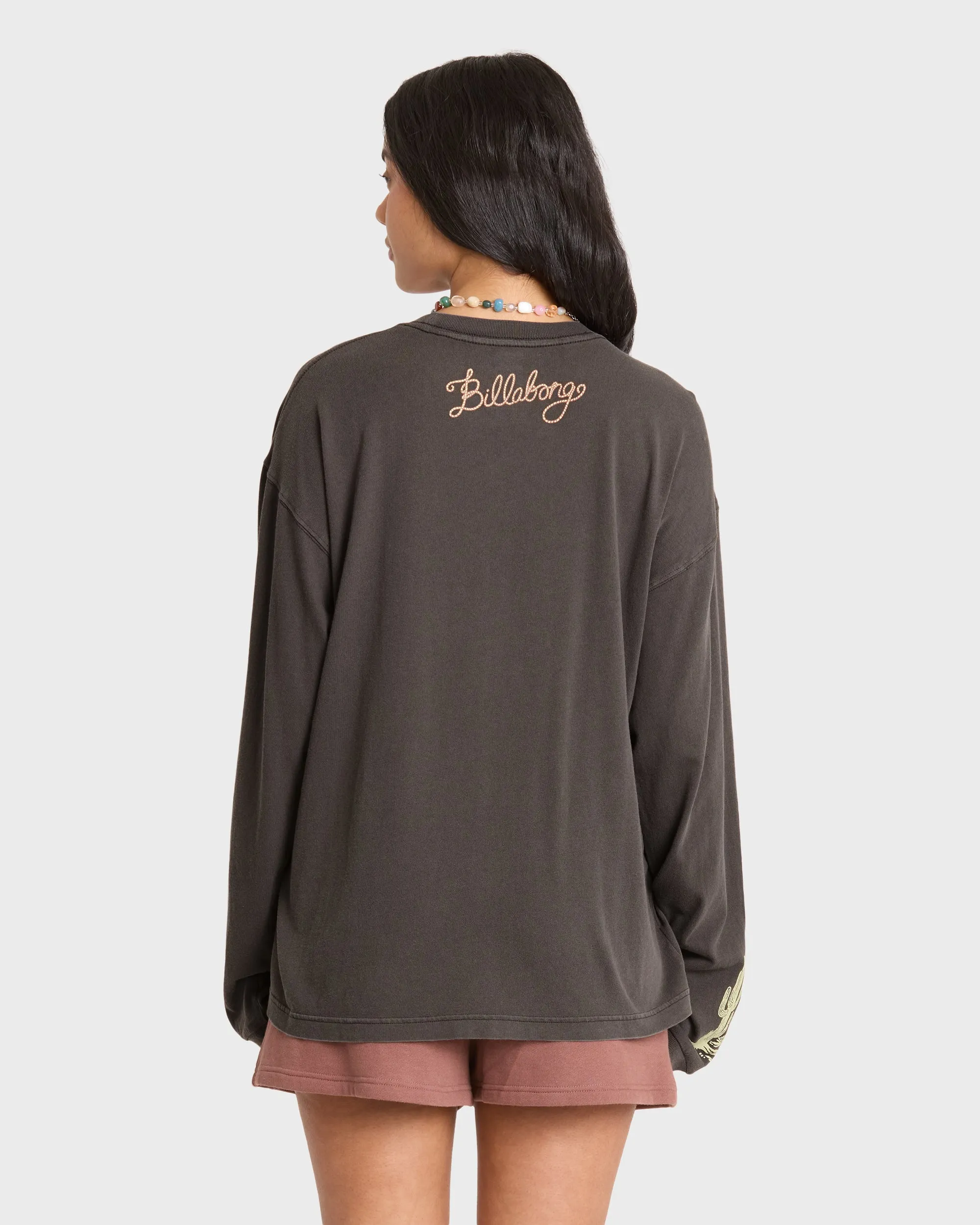 Familiar Roads Long Sleeve Knit Graphic T-Shirt - Off Black sold by Billabong product image thumbnail 2