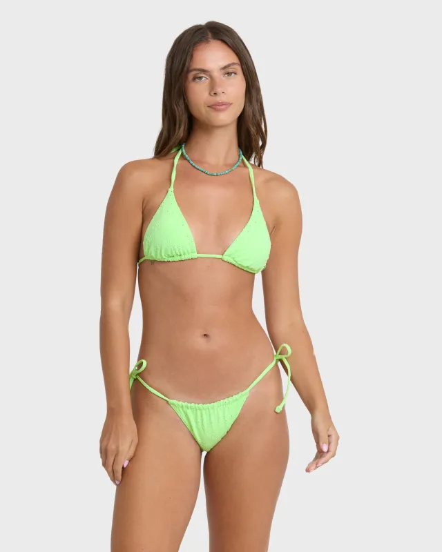 Simply Sweet Eyelet Triangle Bikini Top - Green Glow made by Billabong