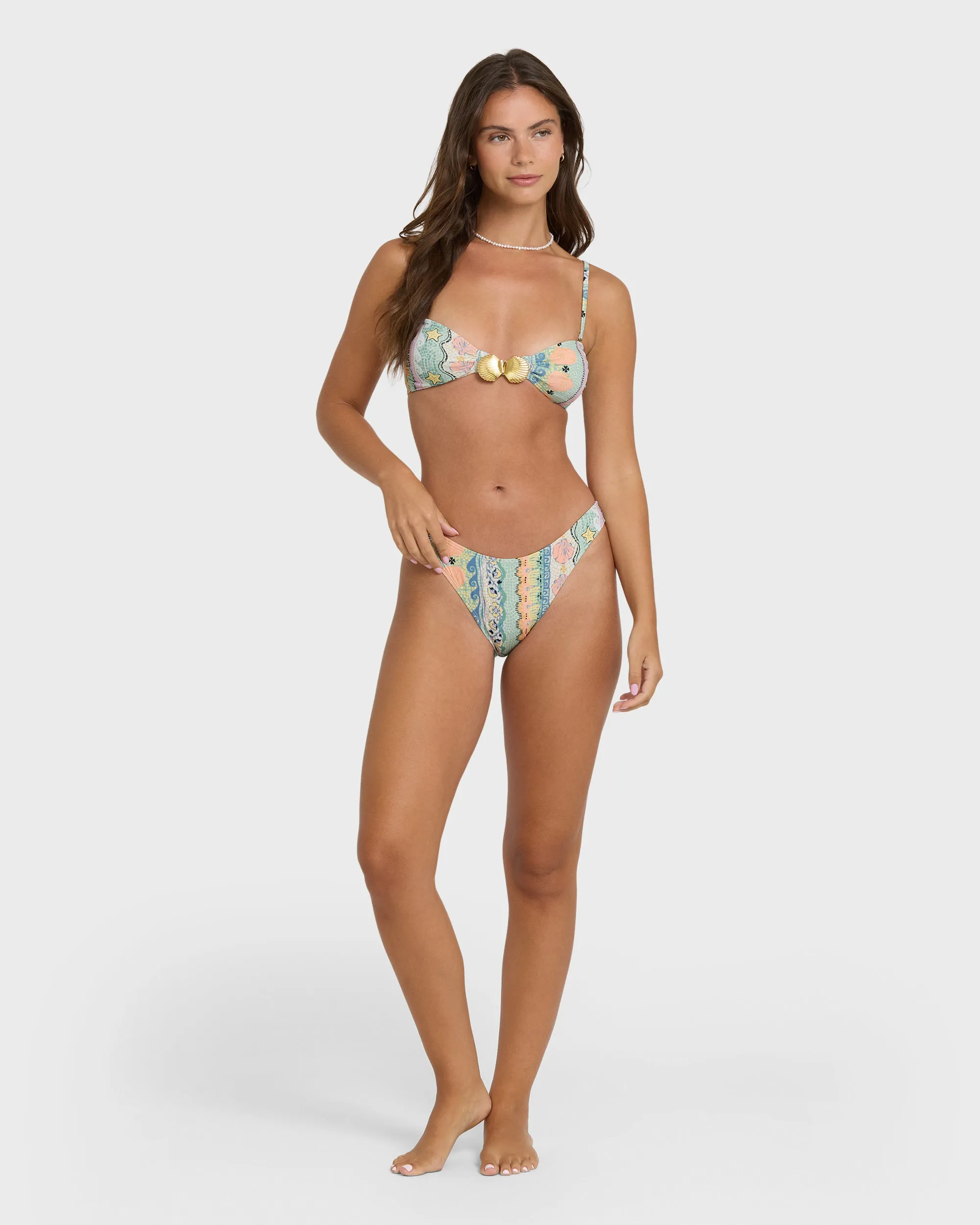 Tide Pool Michelle Bandeau Bikini Top - Light Blue Multi sold by Billabong product image thumbnail 3