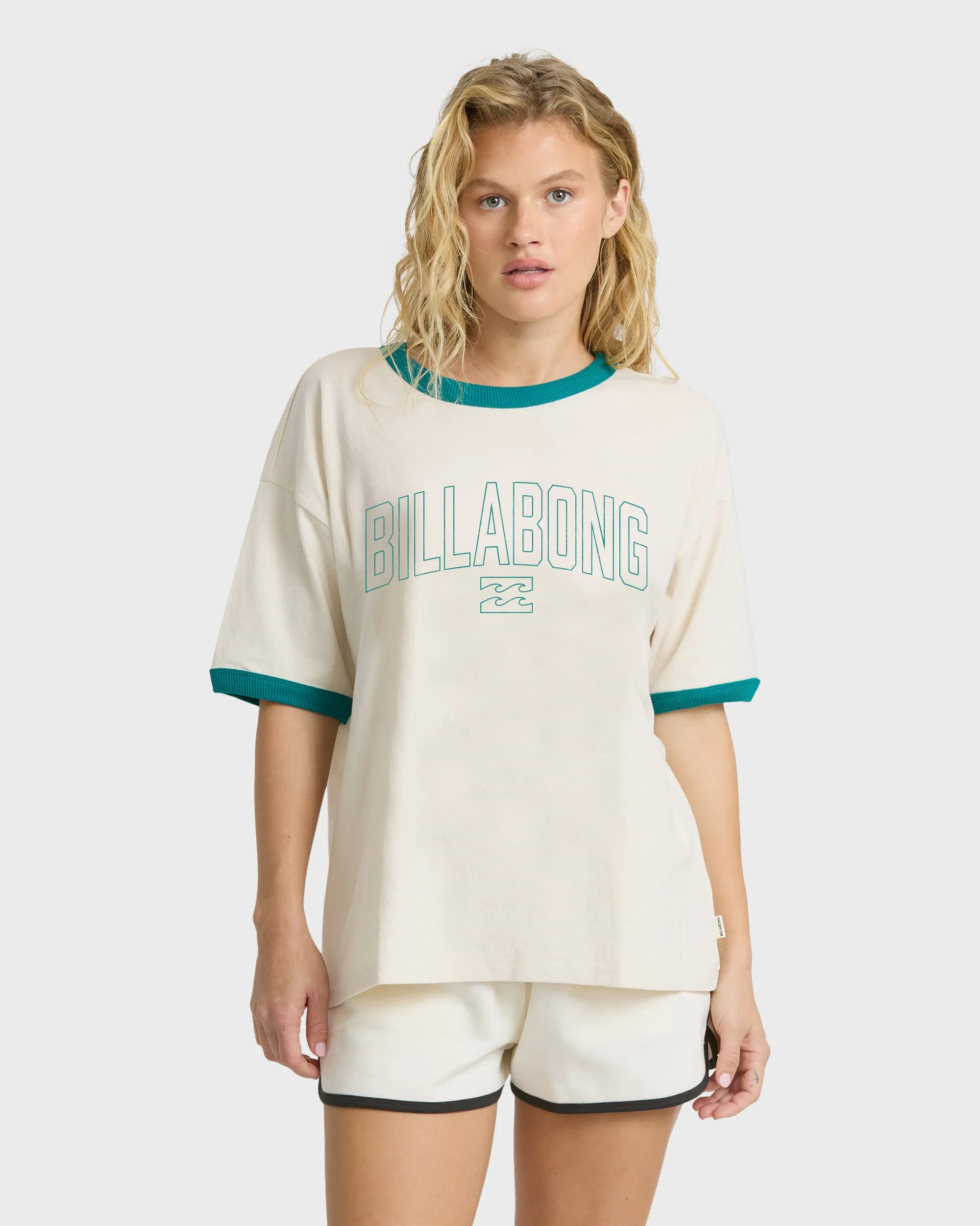Go West Ringer Short Sleeve Knit T-Shirt - White Cap sold by Billabong