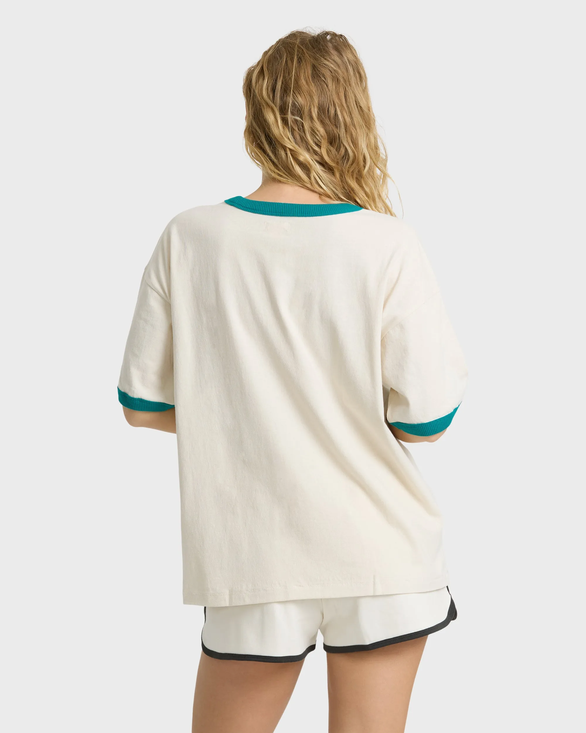 Go West Ringer Short Sleeve Knit T-Shirt - White Cap sold by Billabong product image thumbnail 2