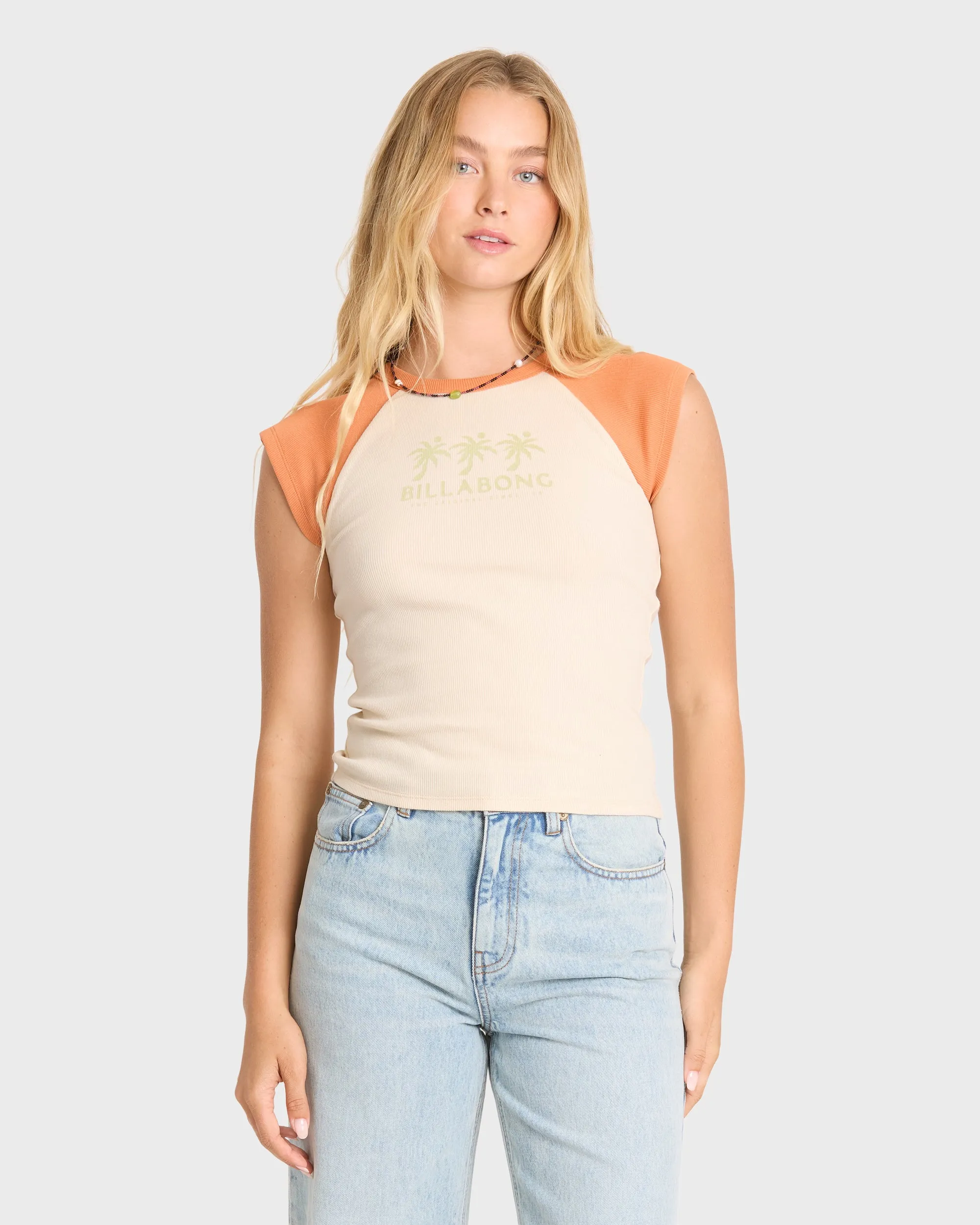 Sea Friends Short Sleeve Knit Raglan T-Shirt - Amber sold by Billabong