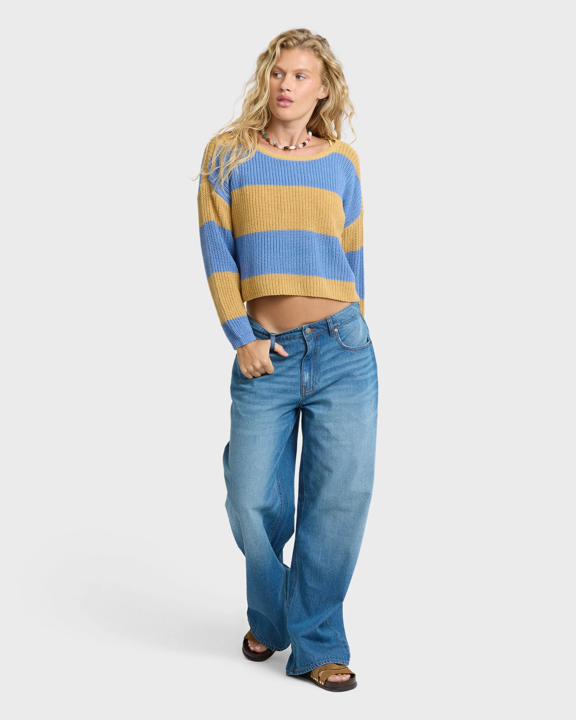 Lit Light Crewneck Sweater - Curry sold by Billabong product image thumbnail 3