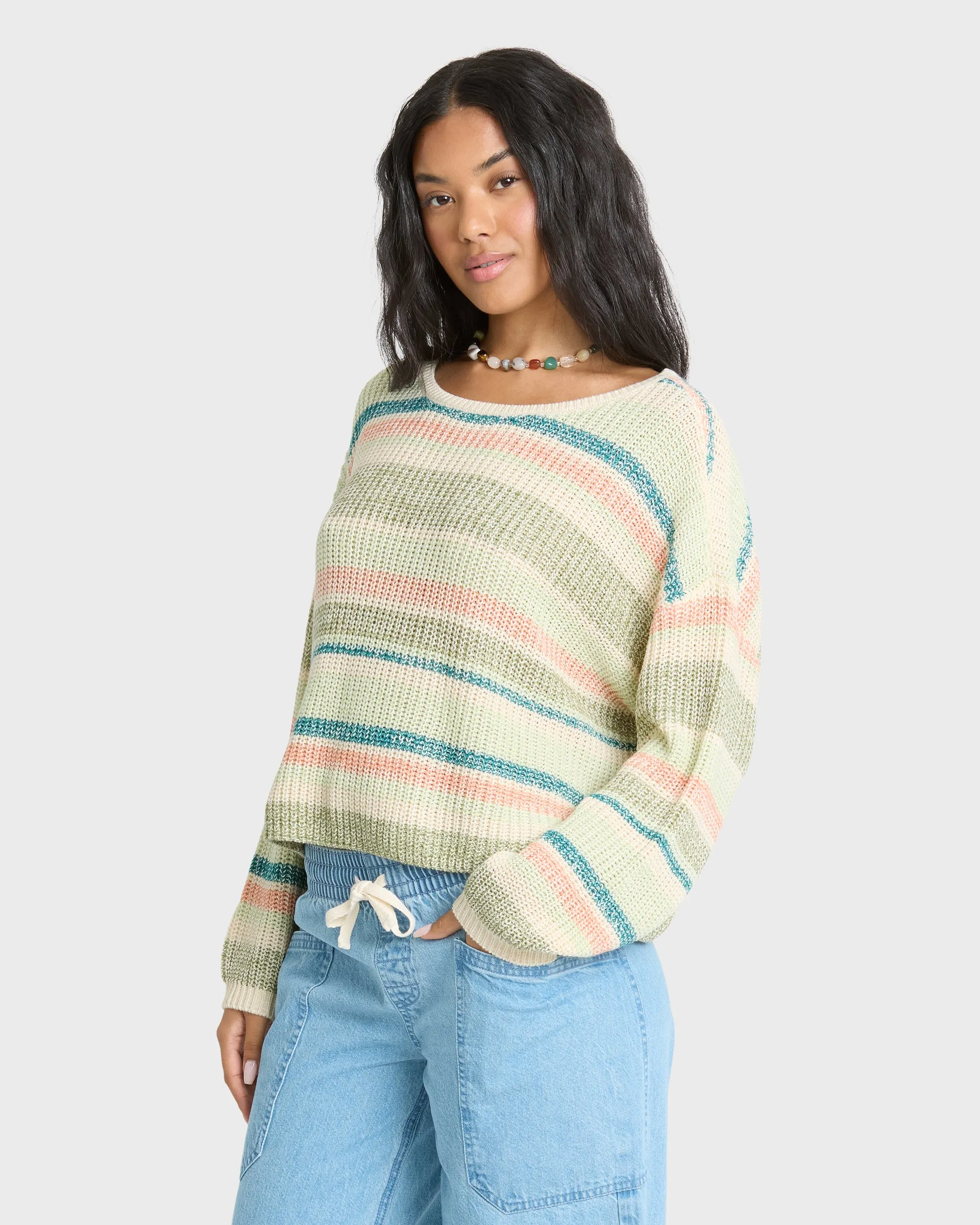 Lit Light Crewneck Sweater - Smoke Green sold by Billabong product image thumbnail 4