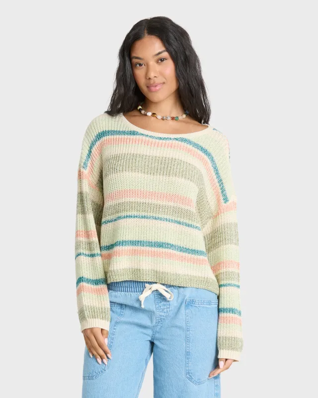 Lit Light Crewneck Sweater - Smoke Green made by Billabong