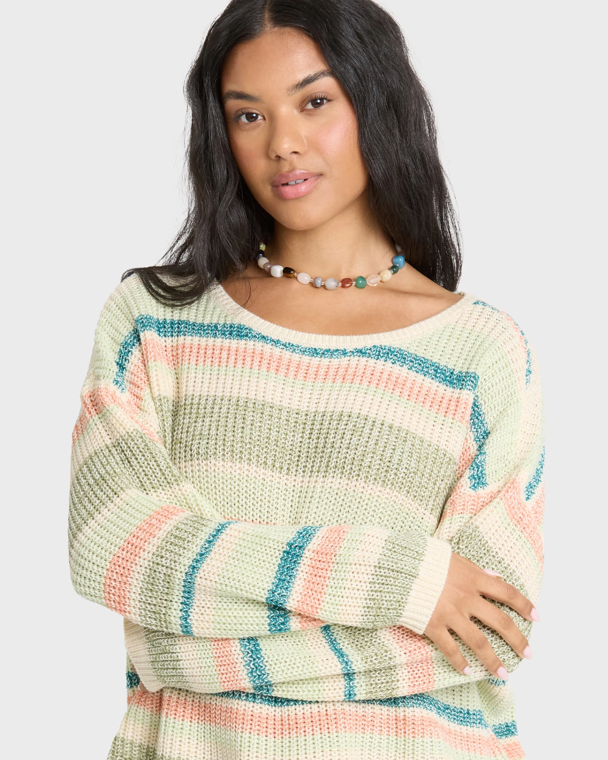 Lit Light Crewneck Sweater - Smoke Green sold by Billabong product image thumbnail 5