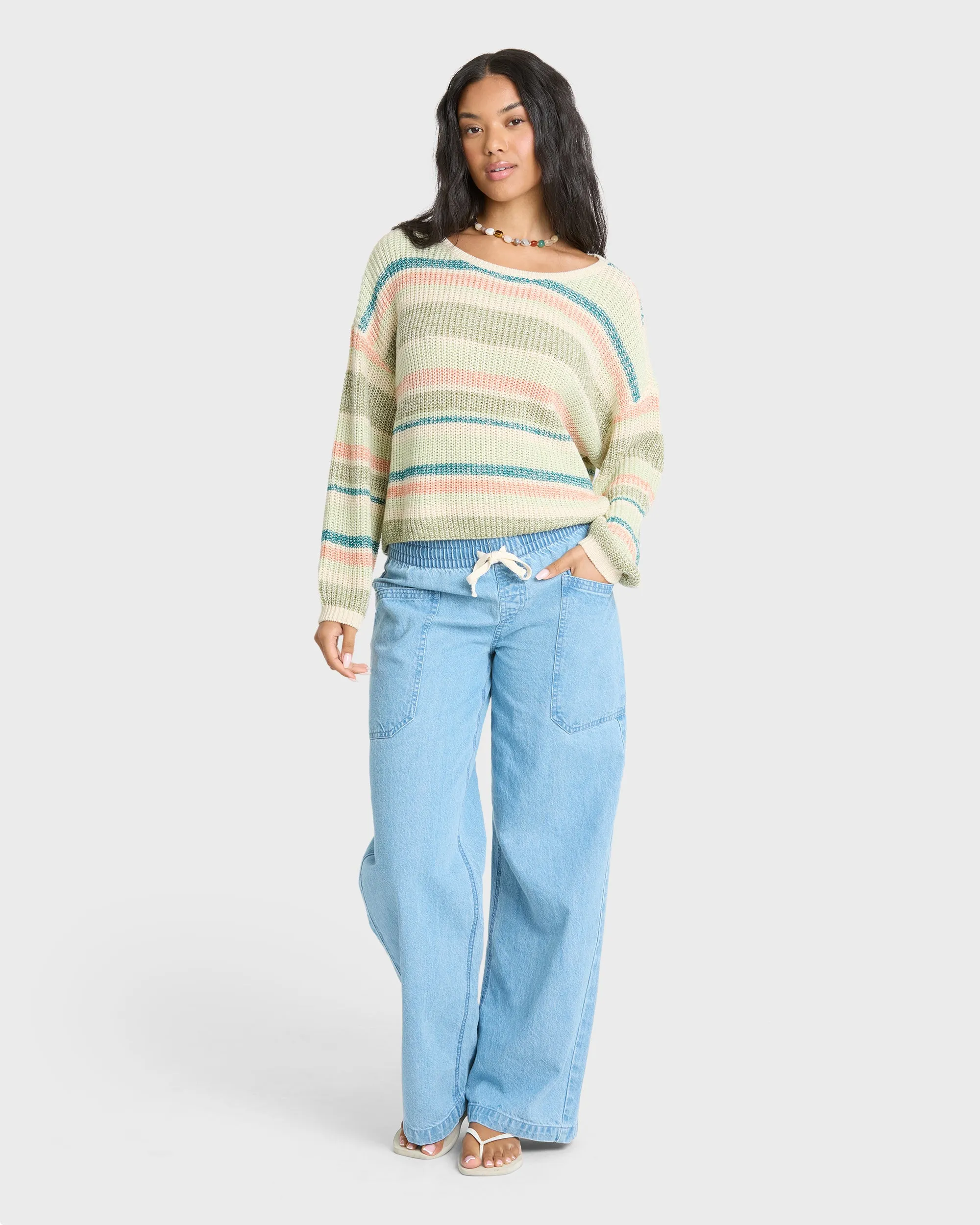 Lit Light Crewneck Sweater - Smoke Green sold by Billabong product image thumbnail 3