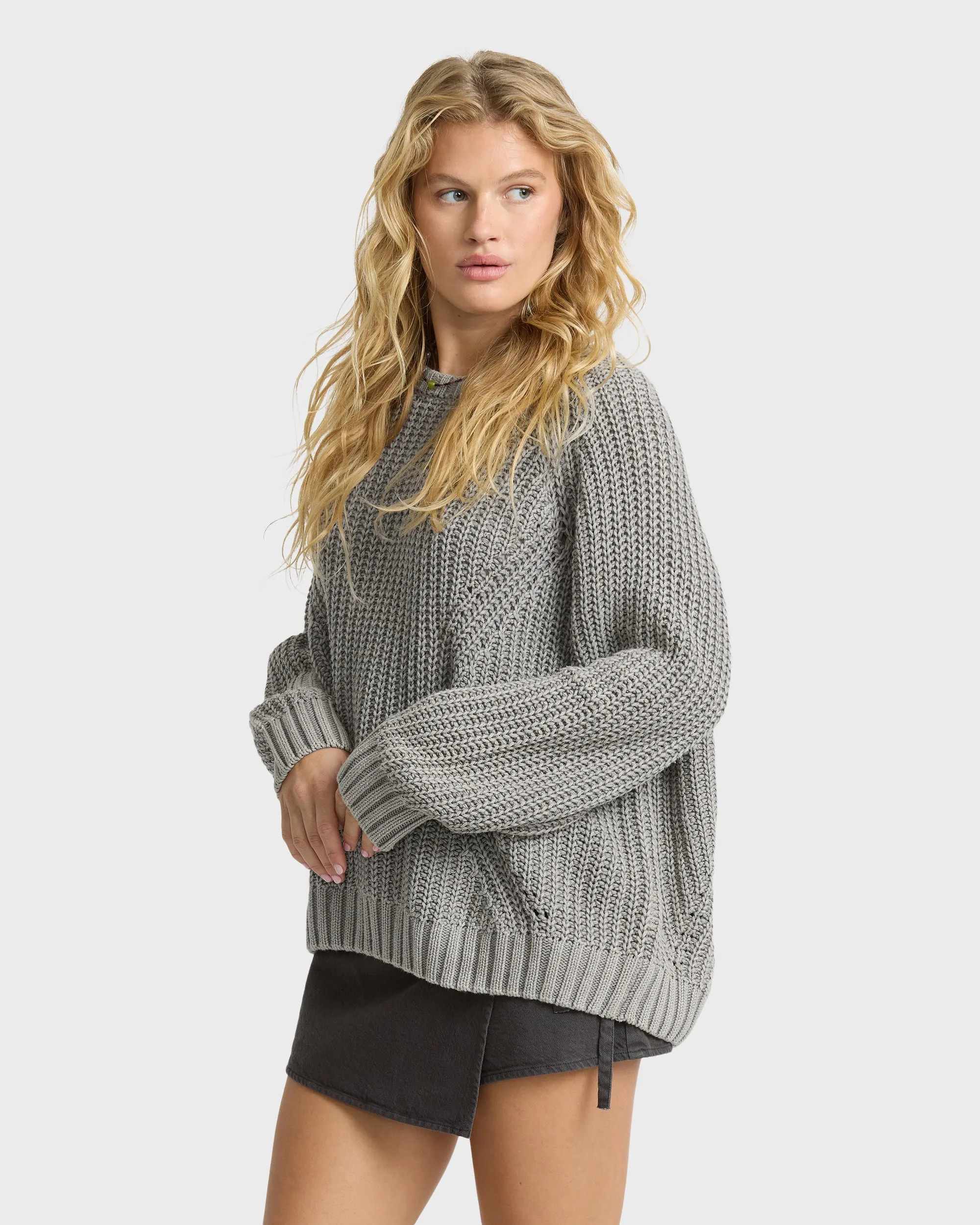 Gone Fishin Crewneck Sweater - Cobblestone sold by Billabong product image thumbnail 4