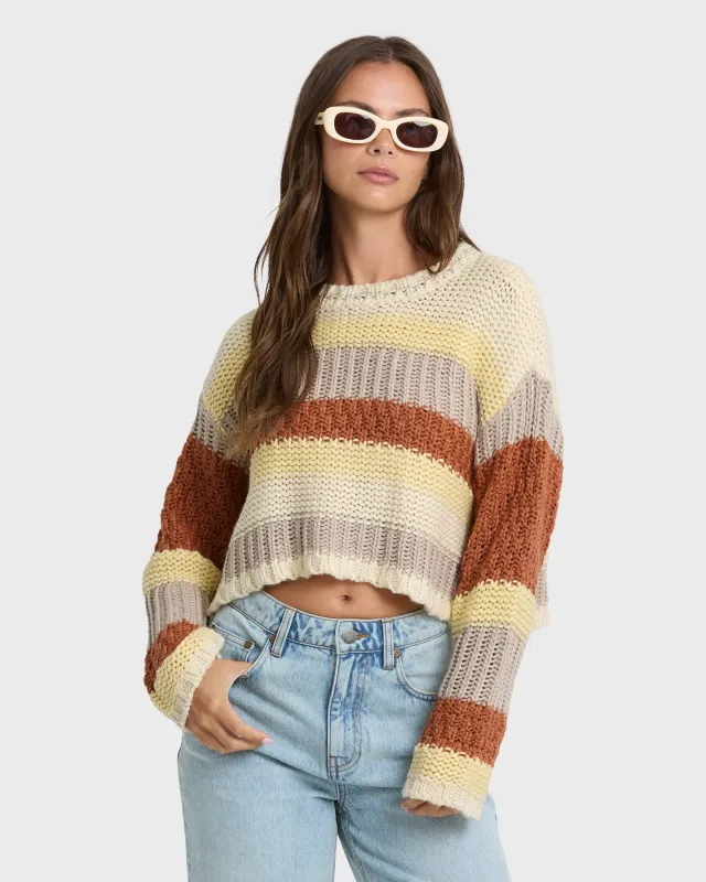 Mix Up Crewneck Sweater - Cobblestone made by Billabong