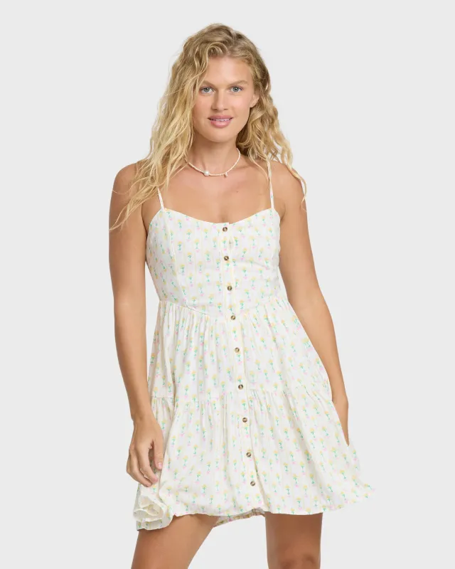 Prairie Days Mini Dress - Salt Crystal made by Billabong