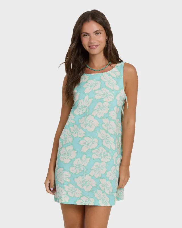 Hibiscus Heaven Mini Dress - Waterfall made by Billabong