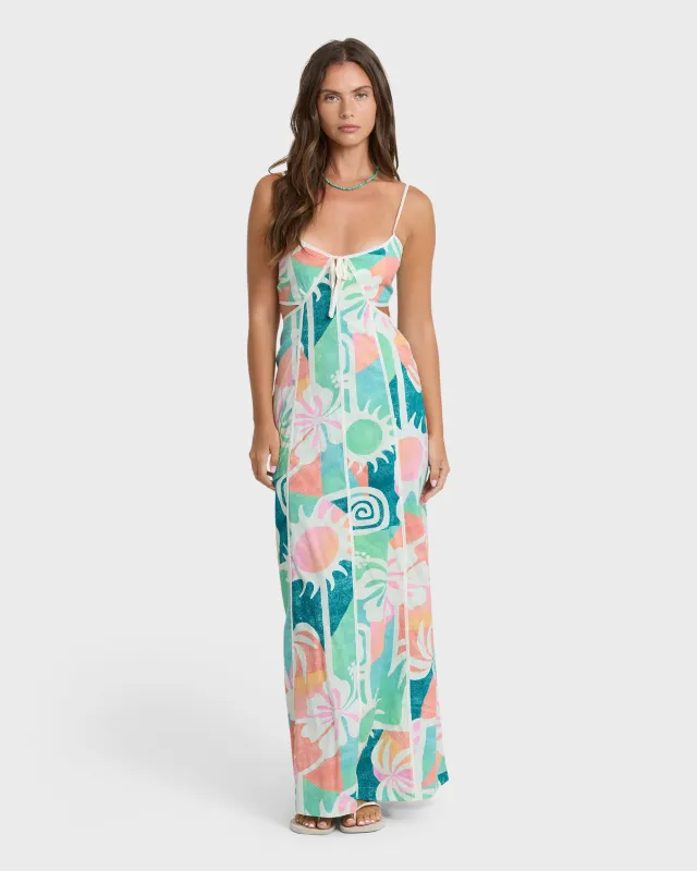 Blue Horizons Maxi Dress - Misty Blue made by Billabong