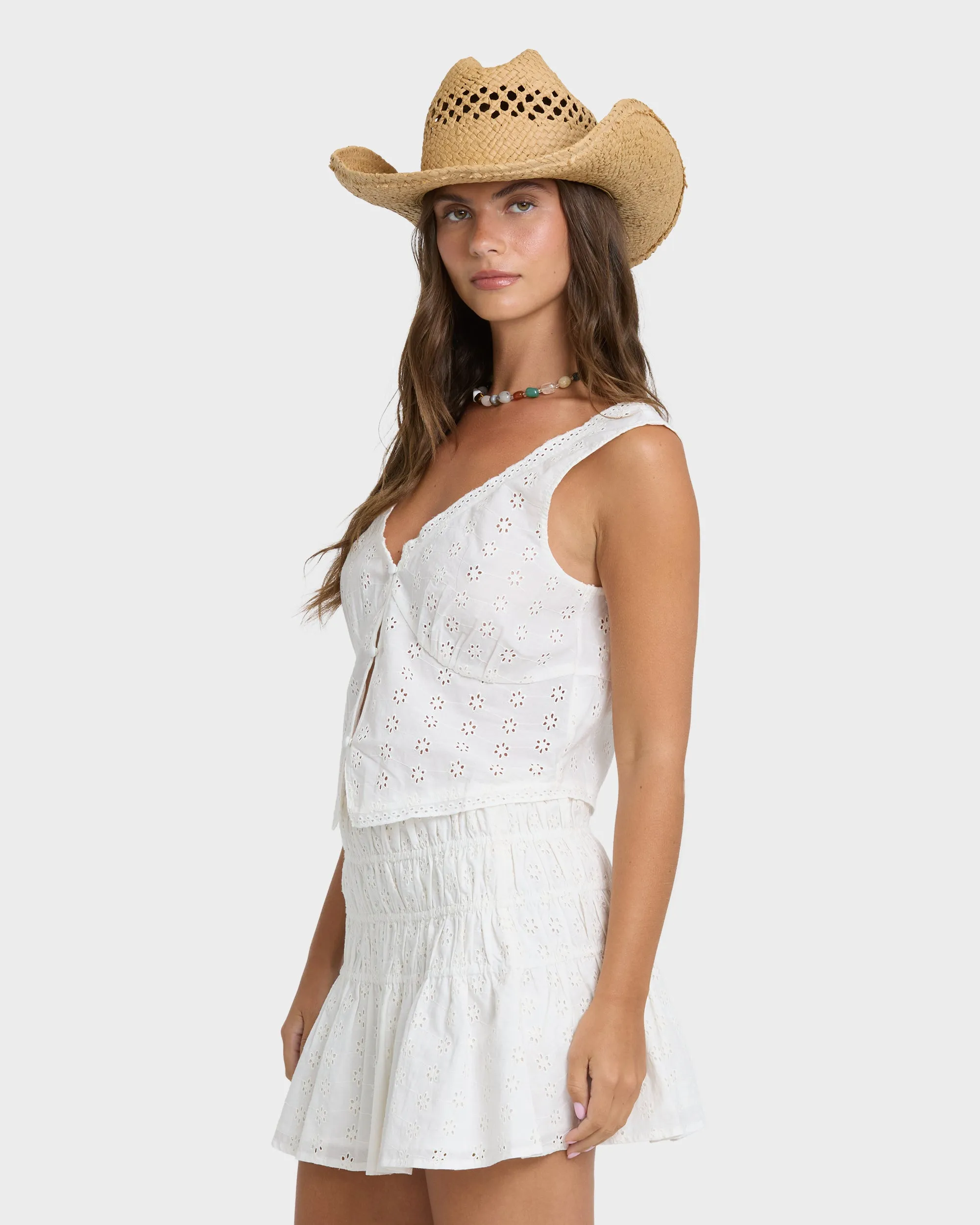 Eyelet Forever Tank Top - Salt Crystal sold by Billabong product image thumbnail 4