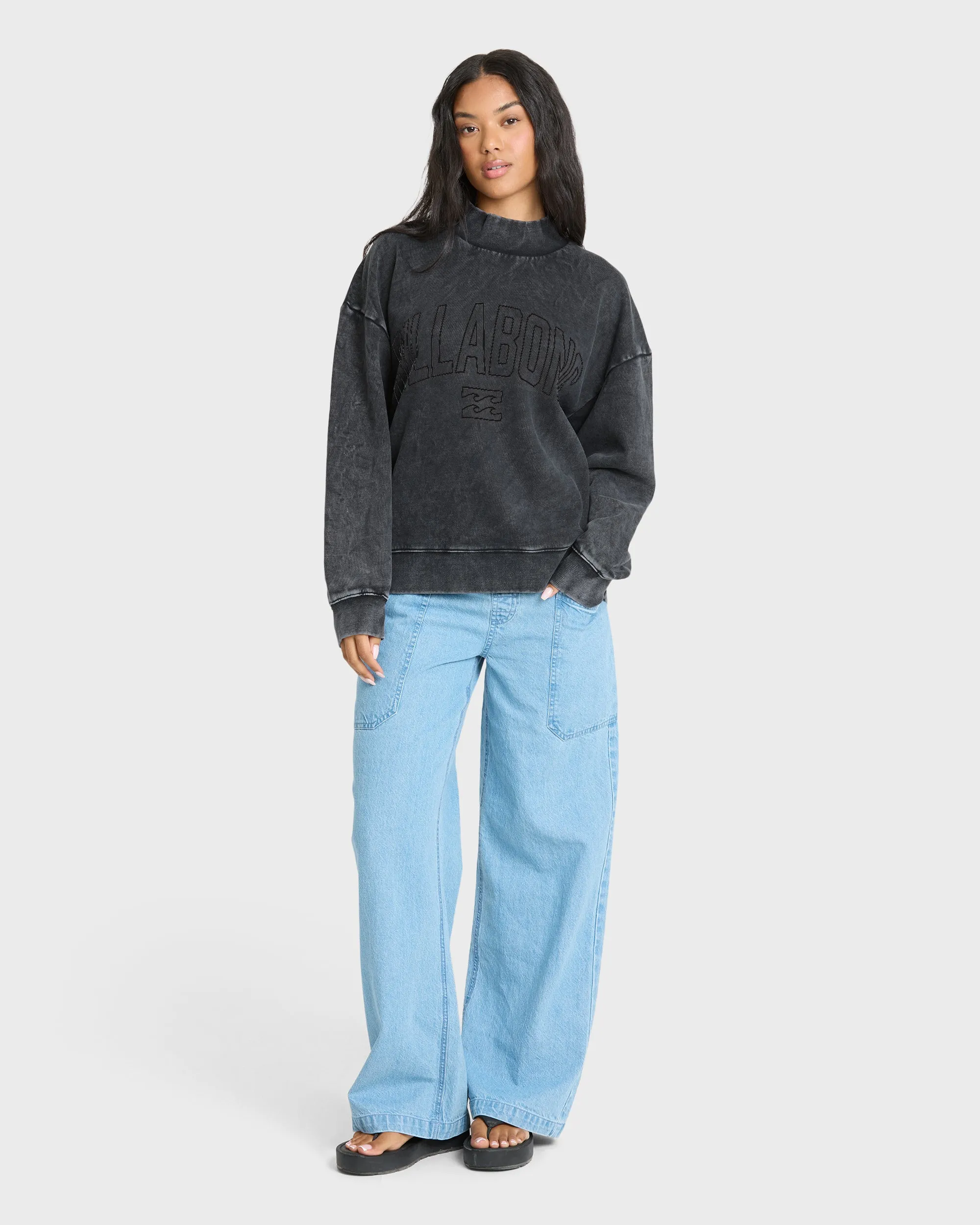 Sun Washed Mock Neck Sweatshirt - Black Sands sold by Billabong product image thumbnail 3