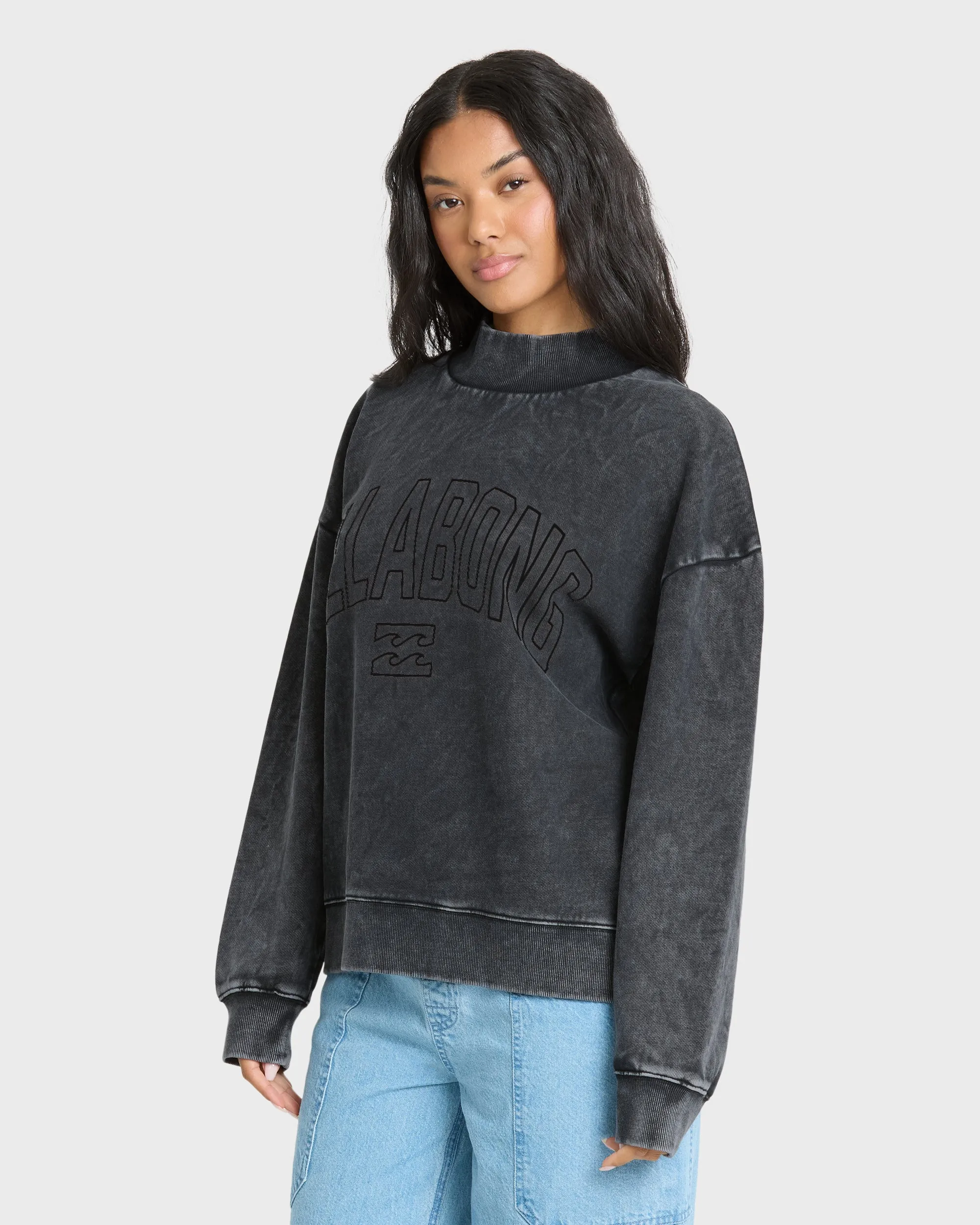 Sun Washed Mock Neck Sweatshirt - Black Sands sold by Billabong product image thumbnail 4