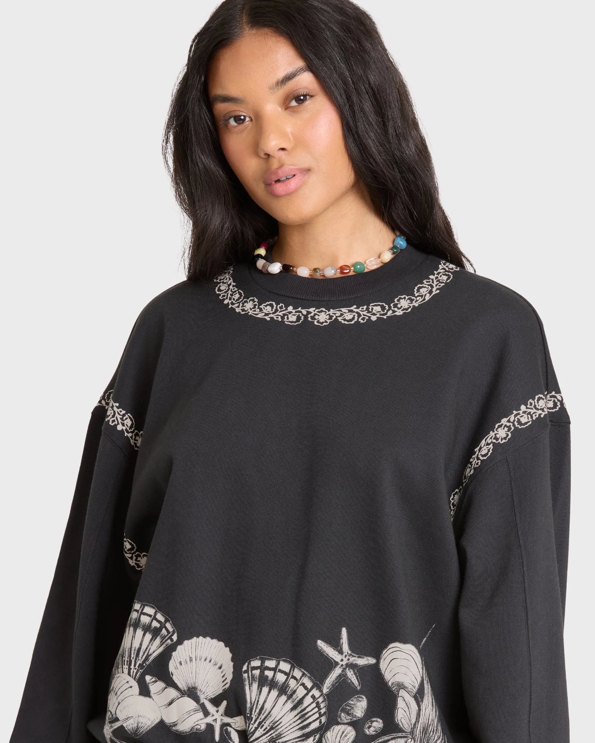 Sea Treasure Kendal Crewneck Sweatshirt - Black Sands sold by Billabong product image thumbnail 5