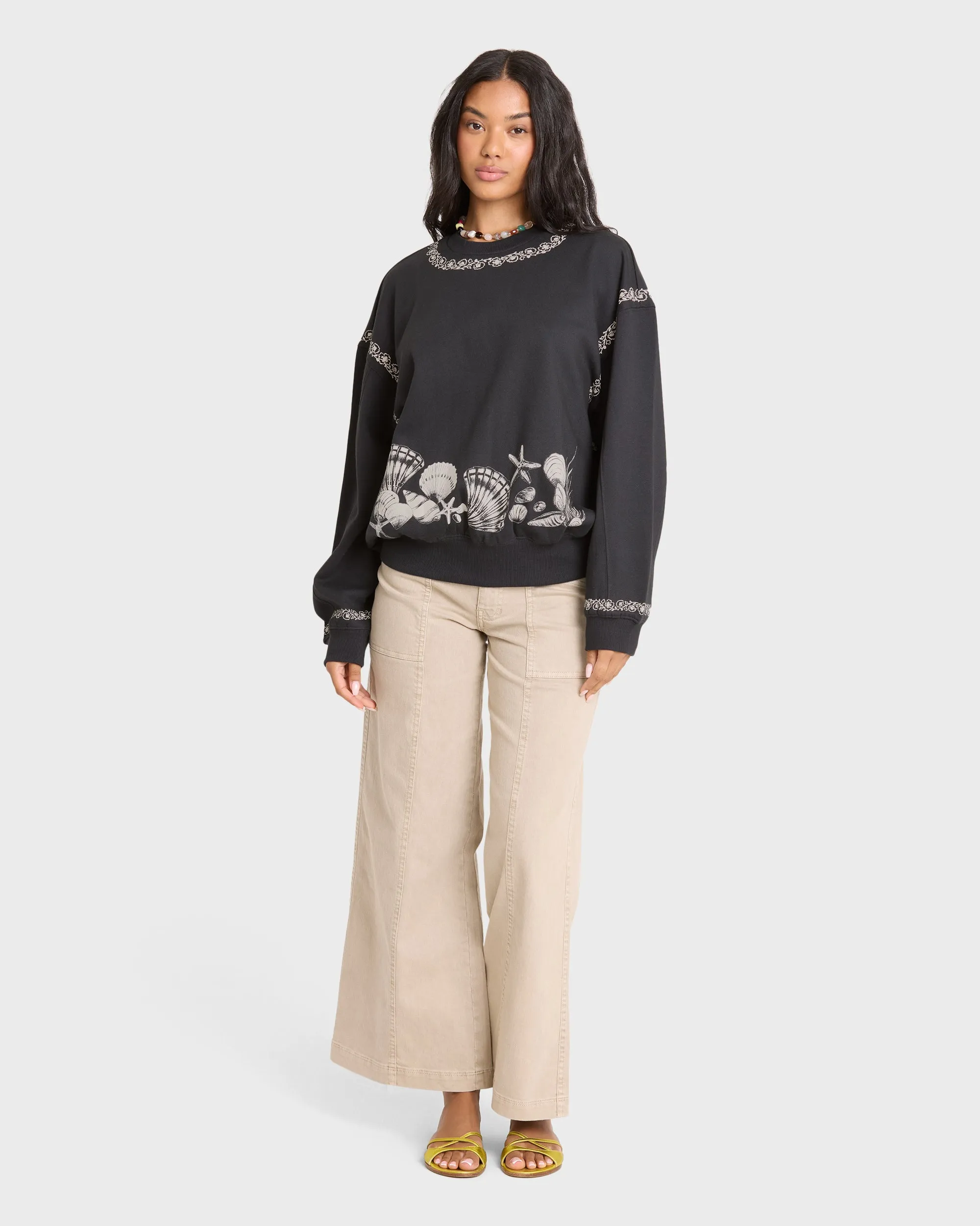 Sea Treasure Kendal Crewneck Sweatshirt - Black Sands sold by Billabong product image thumbnail 3