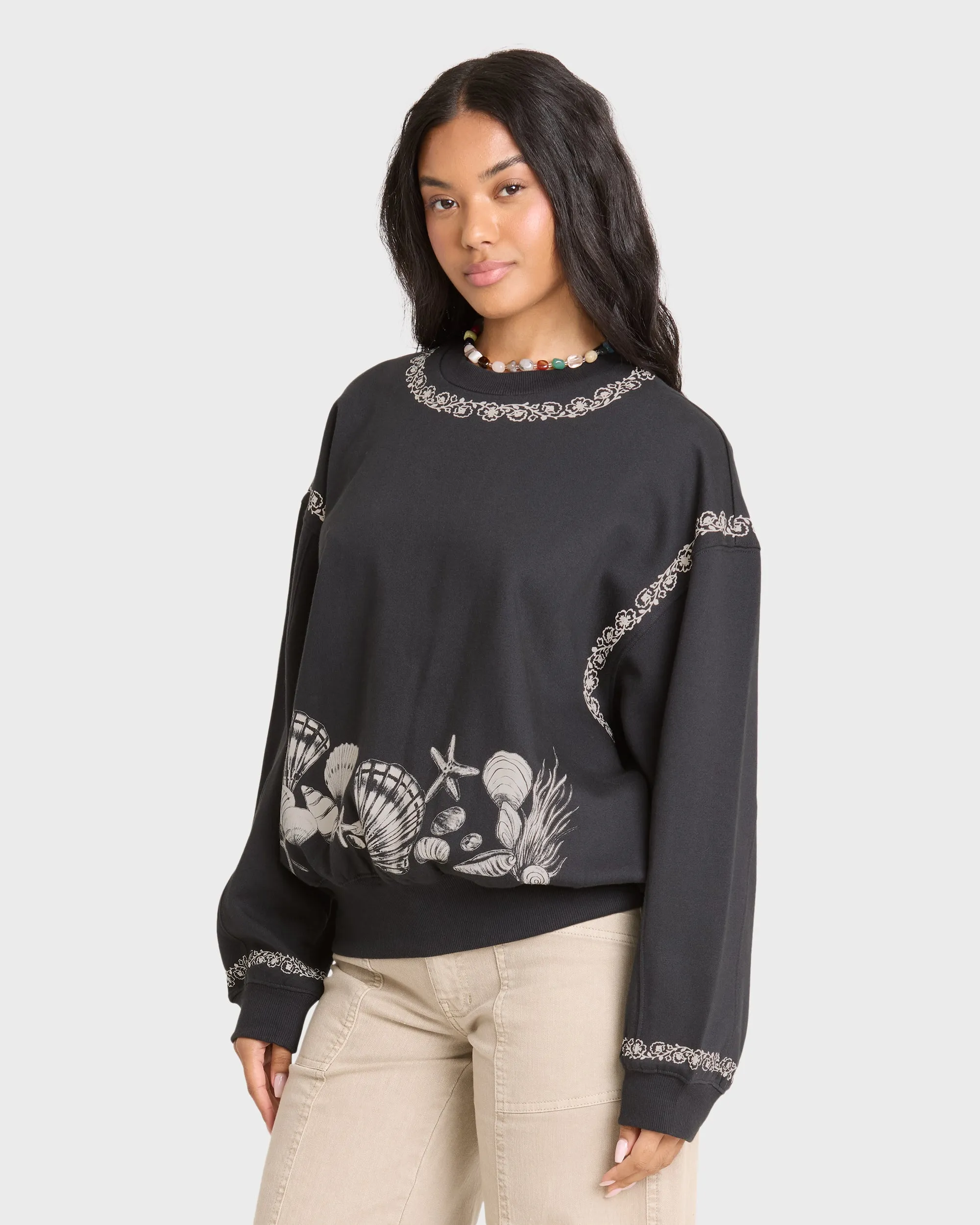 Sea Treasure Kendal Crewneck Sweatshirt - Black Sands sold by Billabong product image thumbnail 4