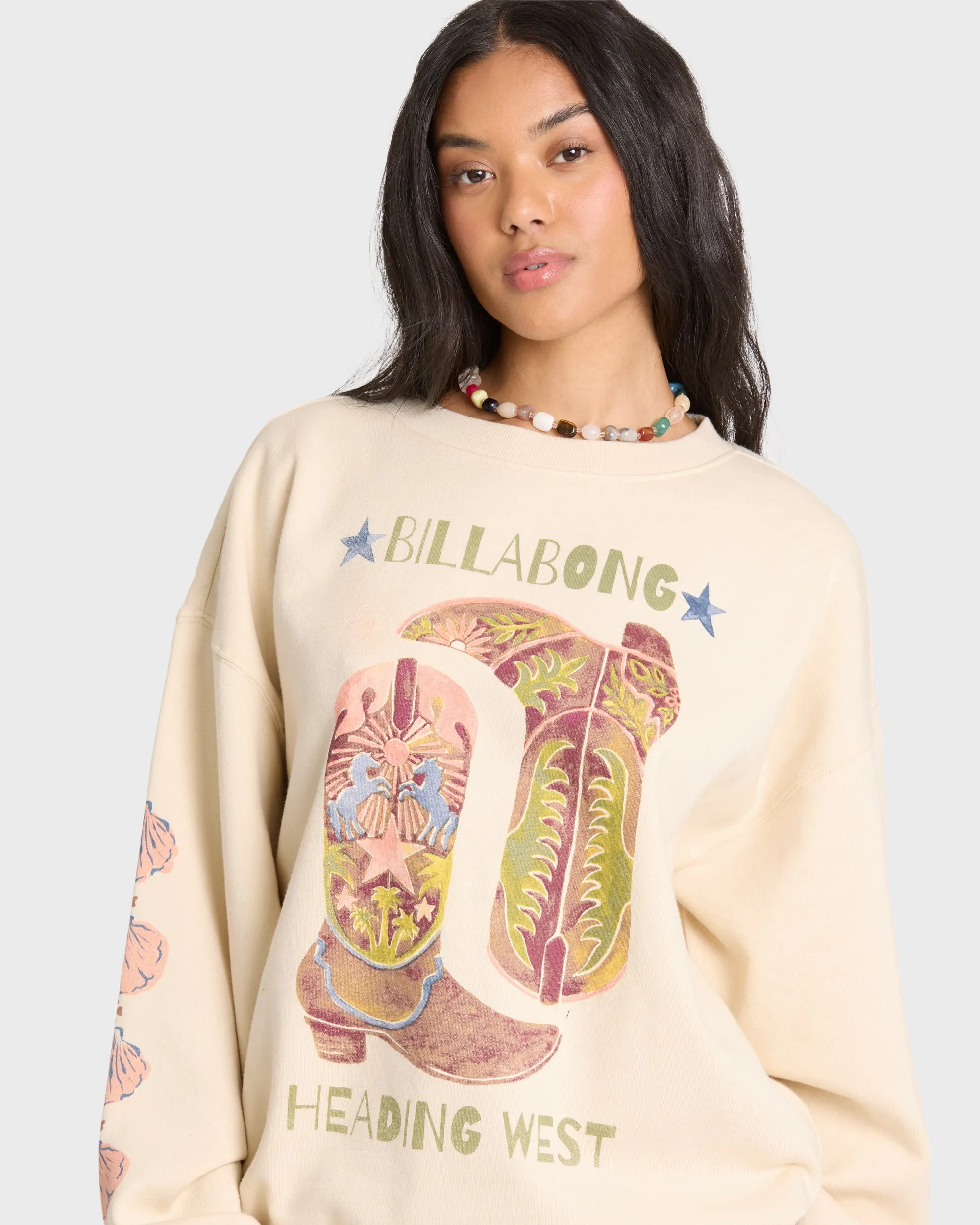 Ride In Crewneck Sweatshirt - White Cap sold by Billabong product image thumbnail 5